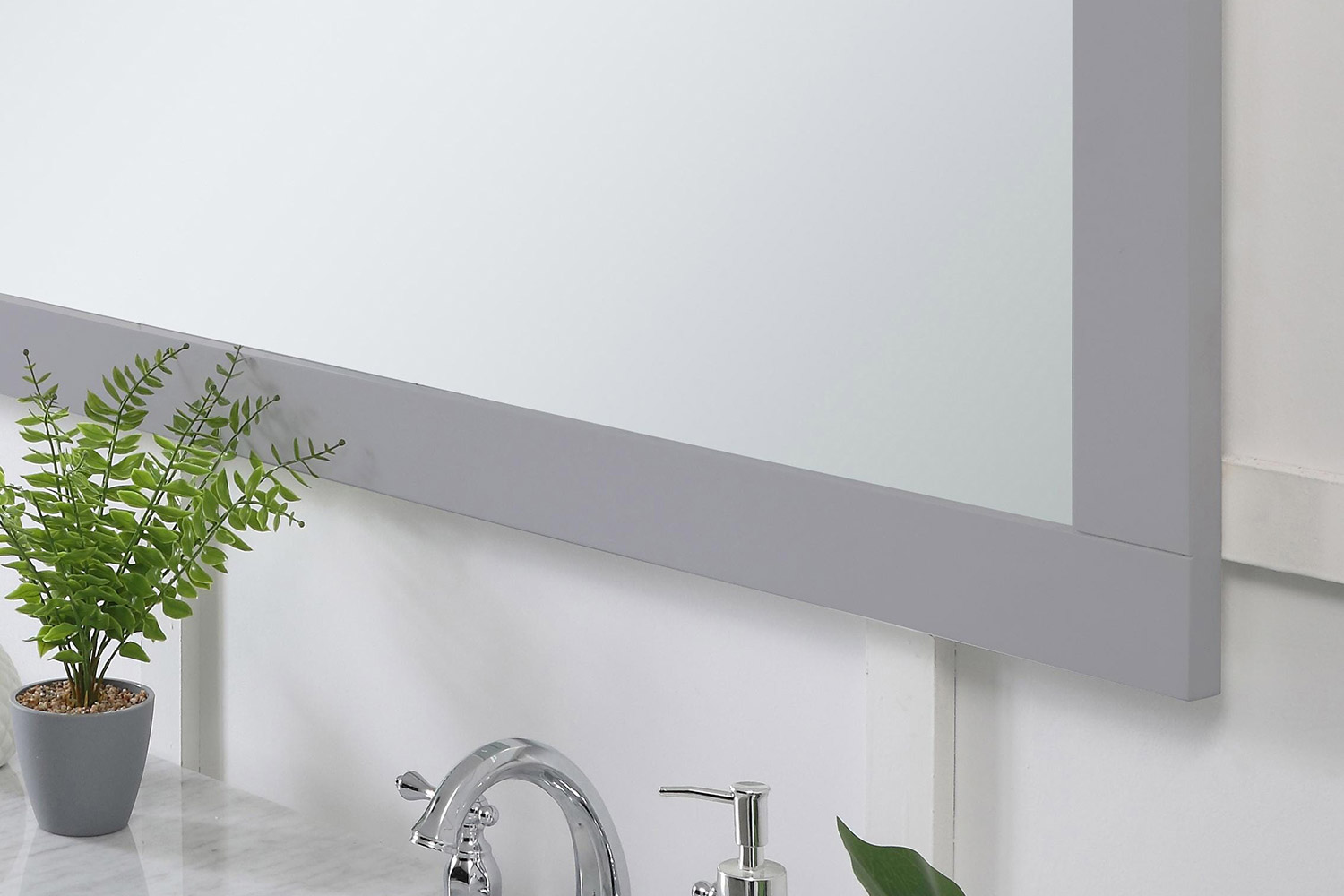 Elegant Wall Mirror - Gray, D 72", H 36" (VM27236GR)