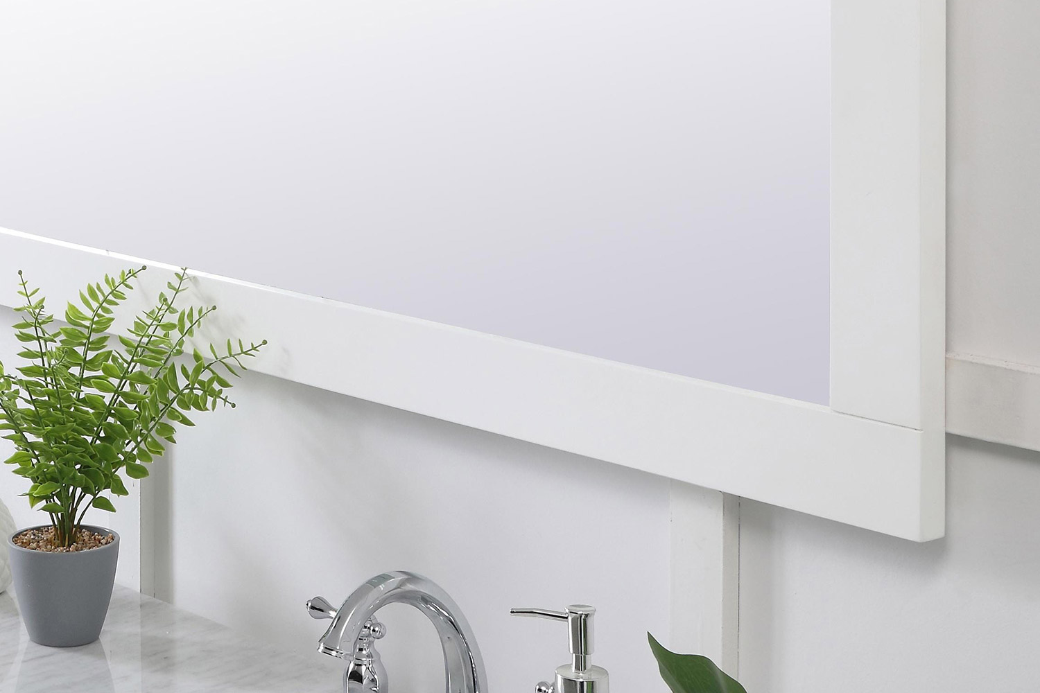 Elegant Wall Mirror - White, D 72", H 36" (VM27236WH)