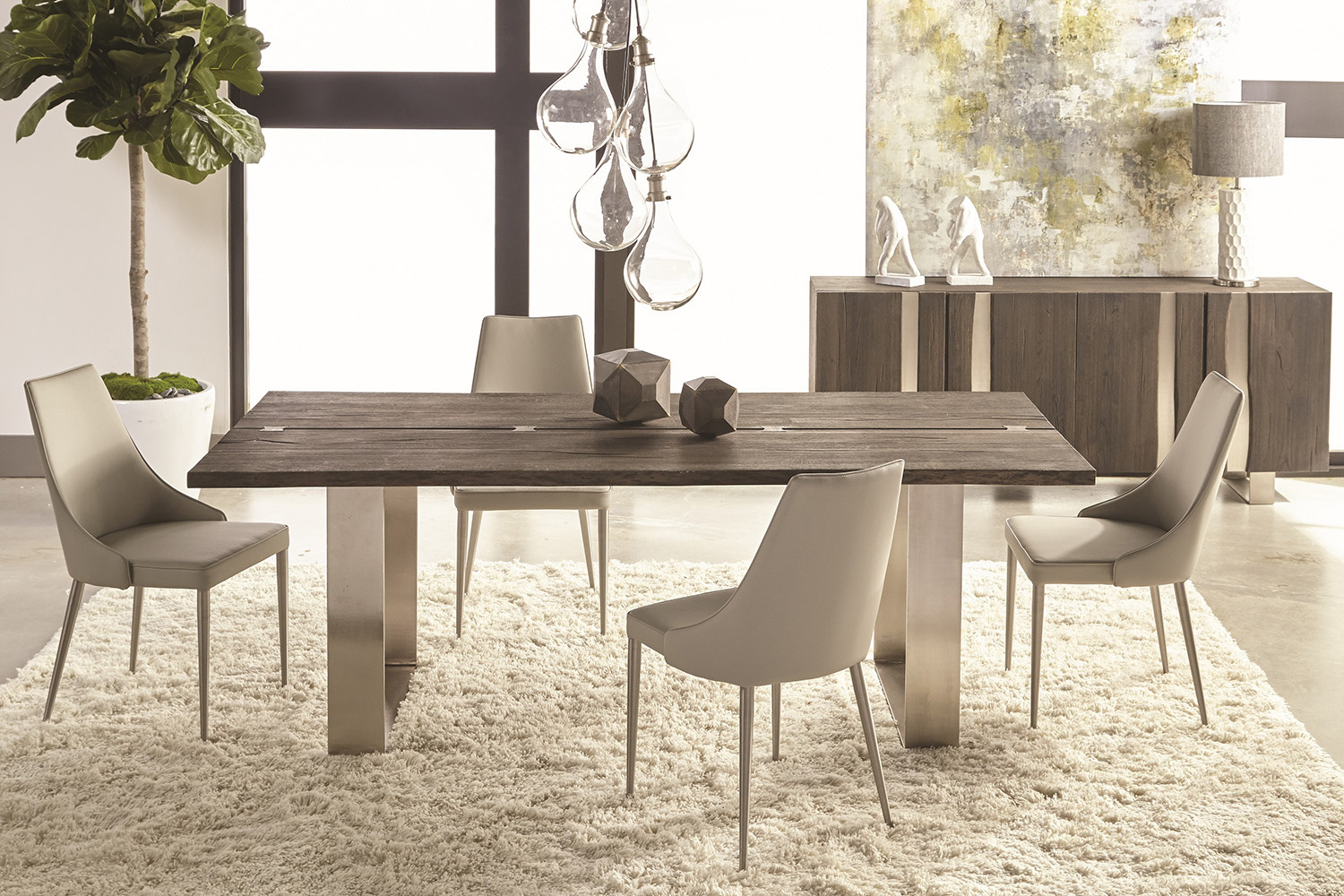 Essentials - Meridian Ivy Dining Chair, Set of 2 in Light Grey