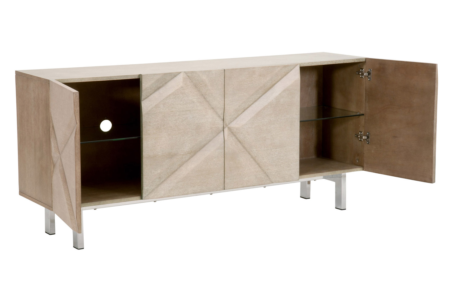 Essentials - Meridian Atticus Media Sideboard in Natural Gray