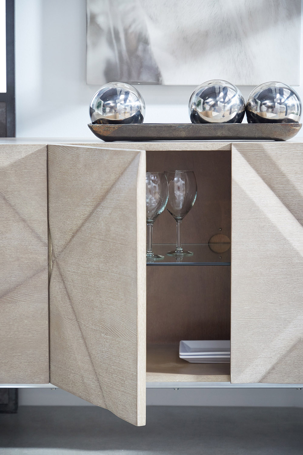 Essentials - Meridian Atticus Media Sideboard in Natural Gray