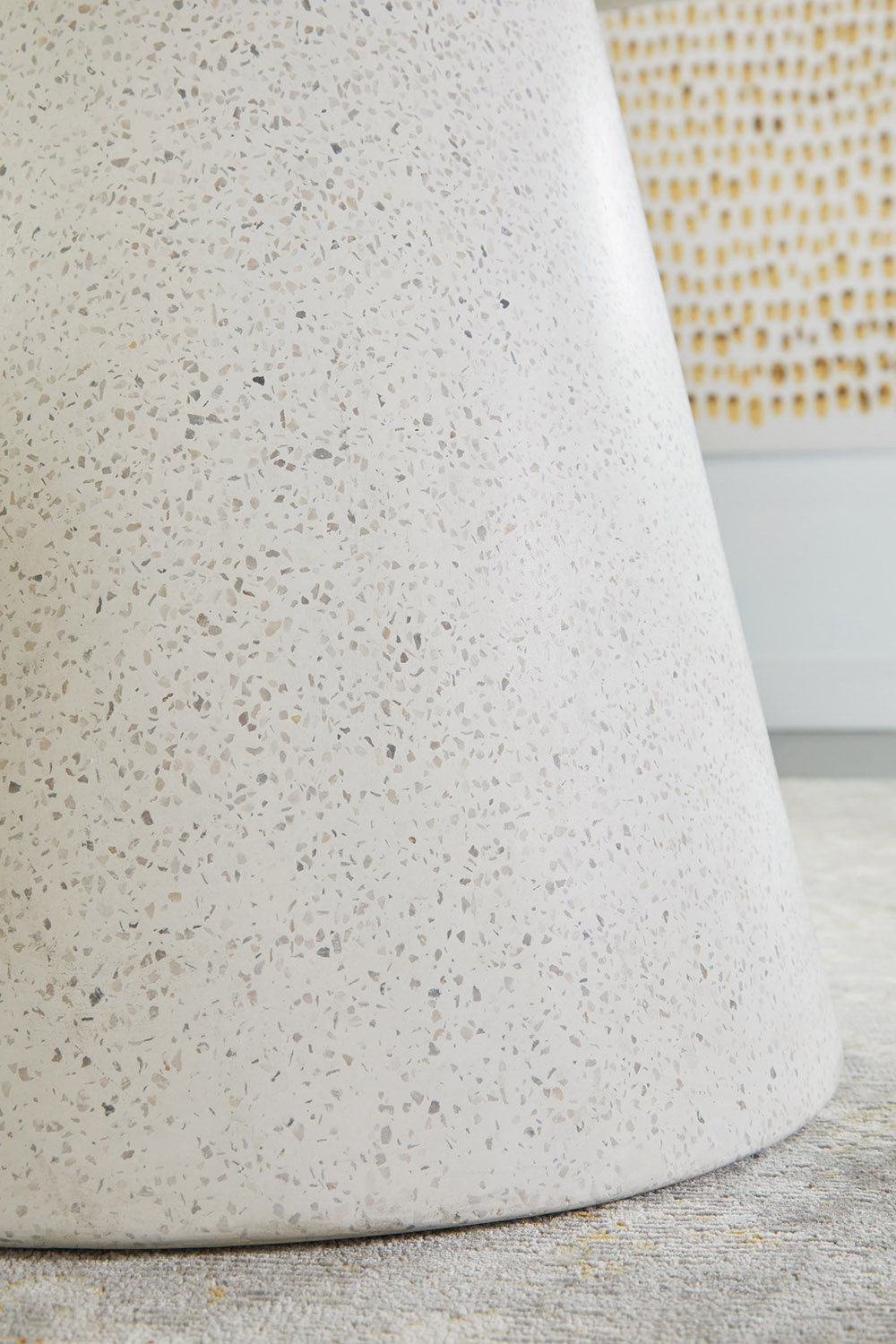 Essentials - District Monterey 55" Round Dining Table in Ivory Terrazzo Concrete