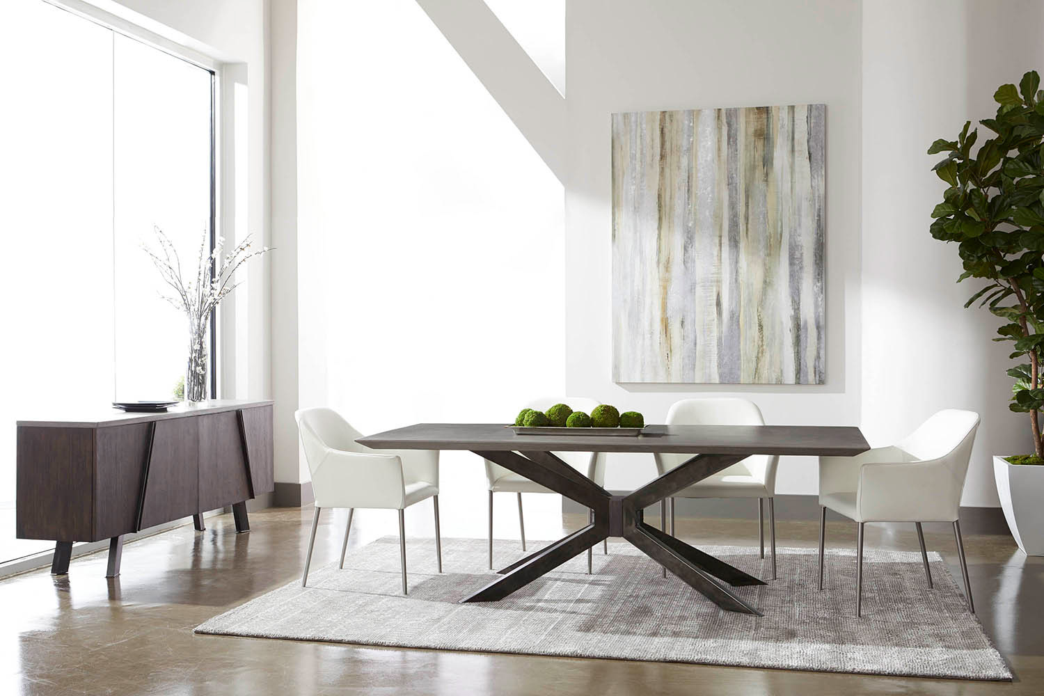 Essentials District Industry Rectangle Dining Table - Ash Grey