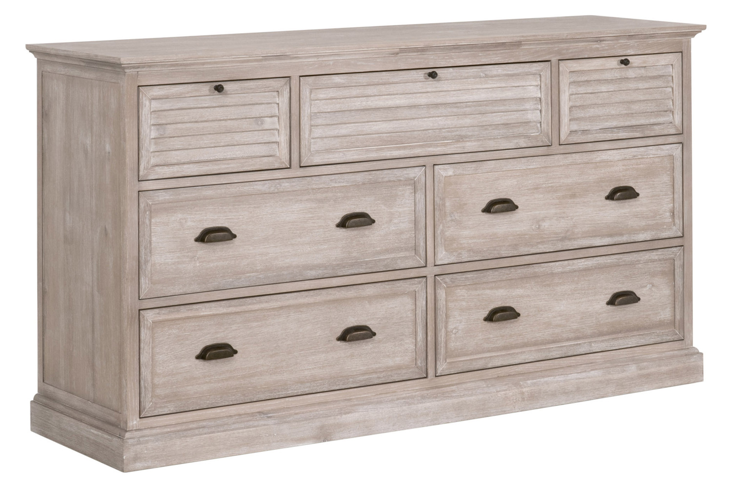 Essentials - Traditions Eden 7-Drawer Media Dresser in Natural Gray Acacia