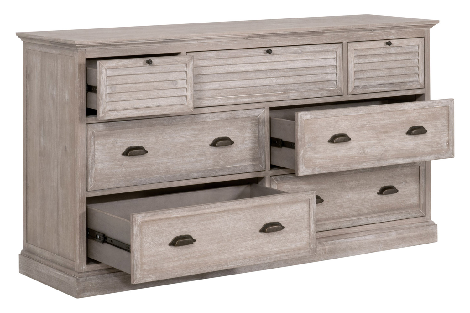 Essentials - Traditions Eden 7-Drawer Media Dresser in Natural Gray Acacia