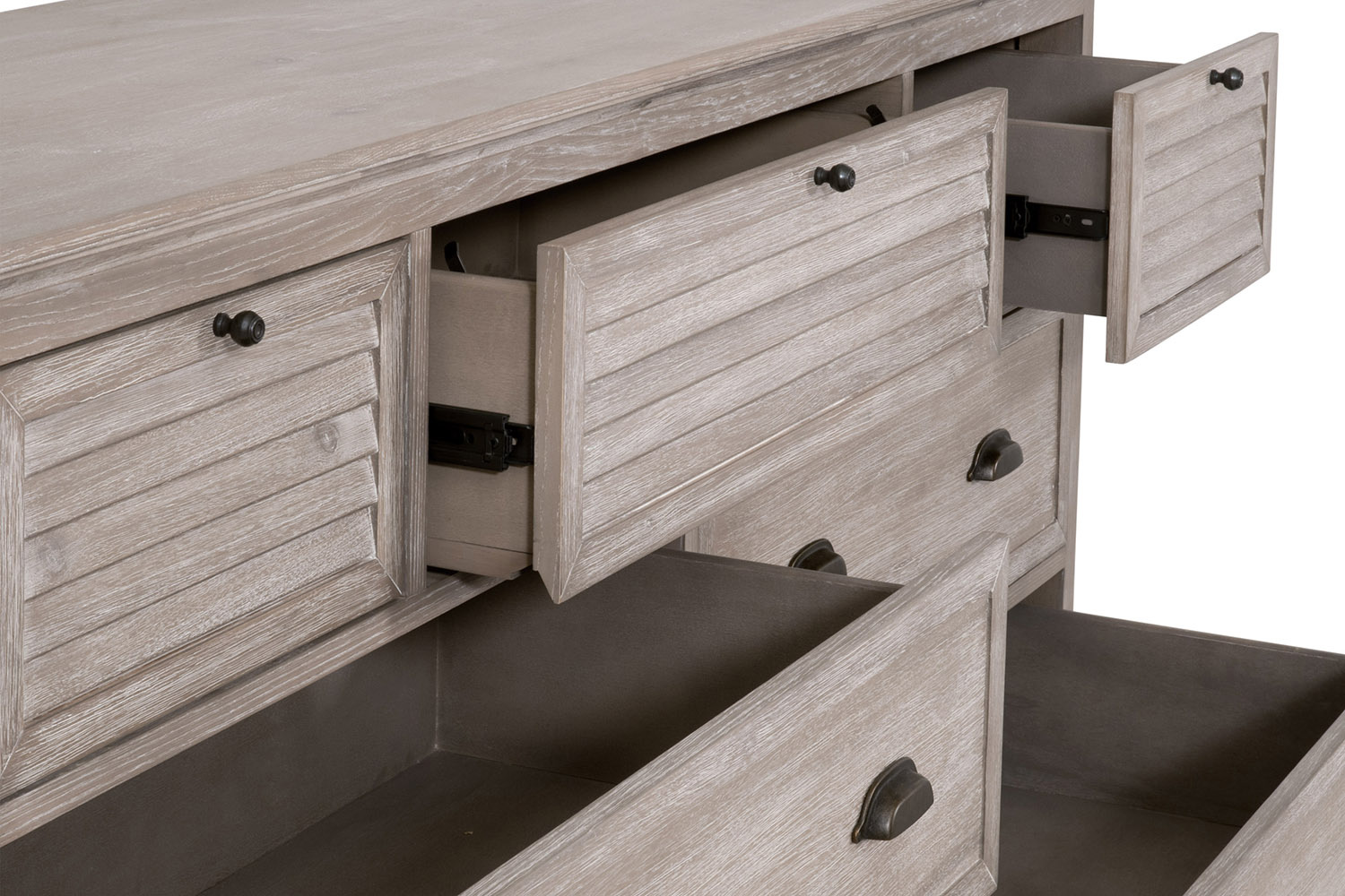 Essentials - Traditions Eden 7-Drawer Media Dresser in Natural Gray Acacia