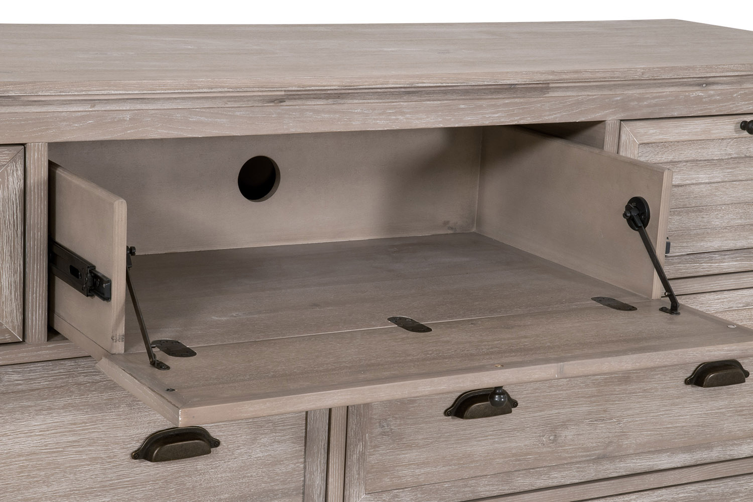 Essentials - Traditions Eden 7-Drawer Media Dresser in Natural Gray Acacia