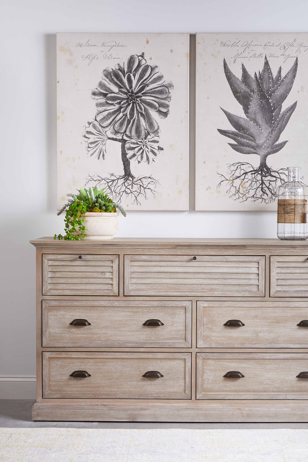 Essentials - Traditions Eden 7-Drawer Media Dresser in Natural Gray Acacia