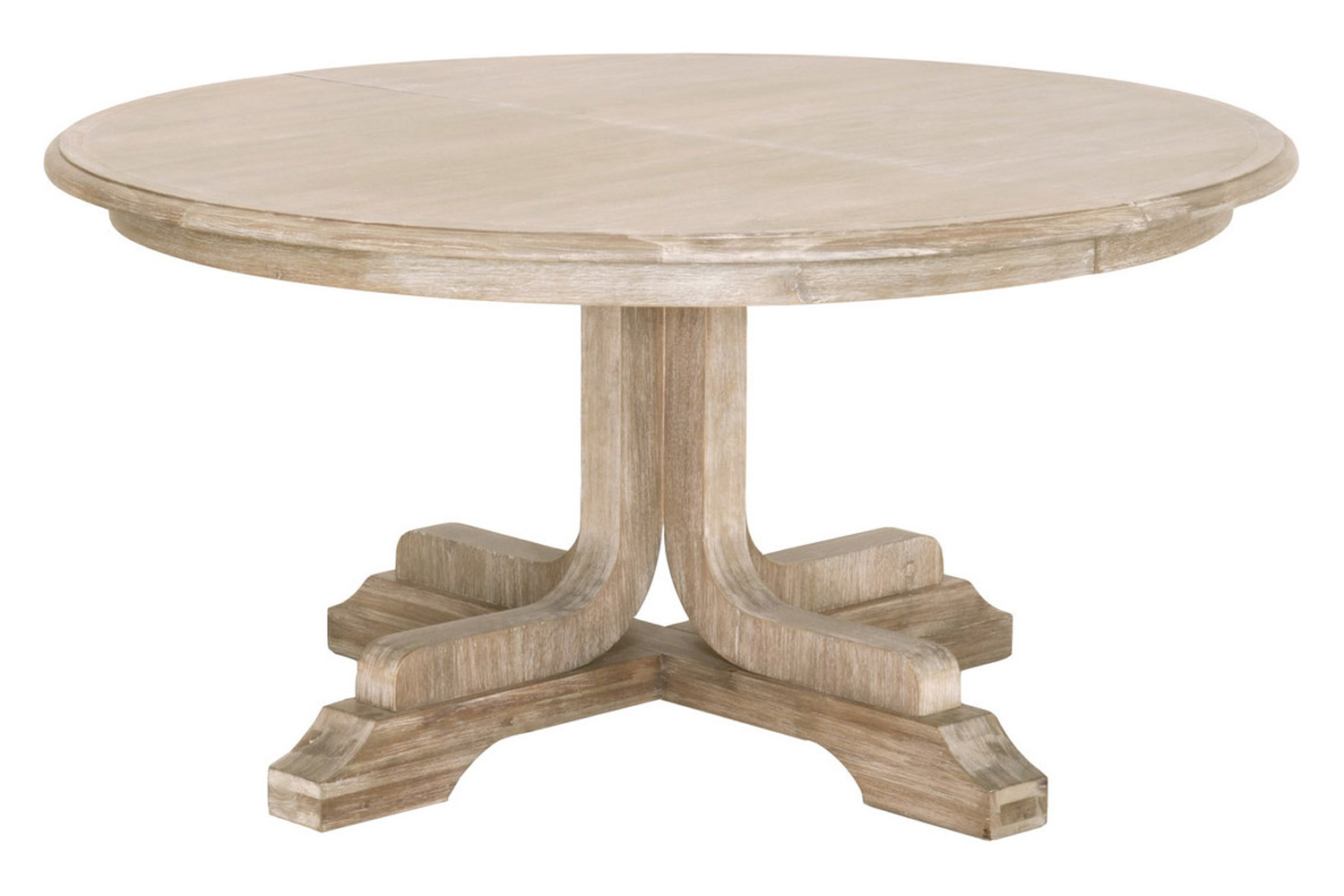 Essentials - Traditions Torrey 60" Round Extension Dining Table in Natural Gray
