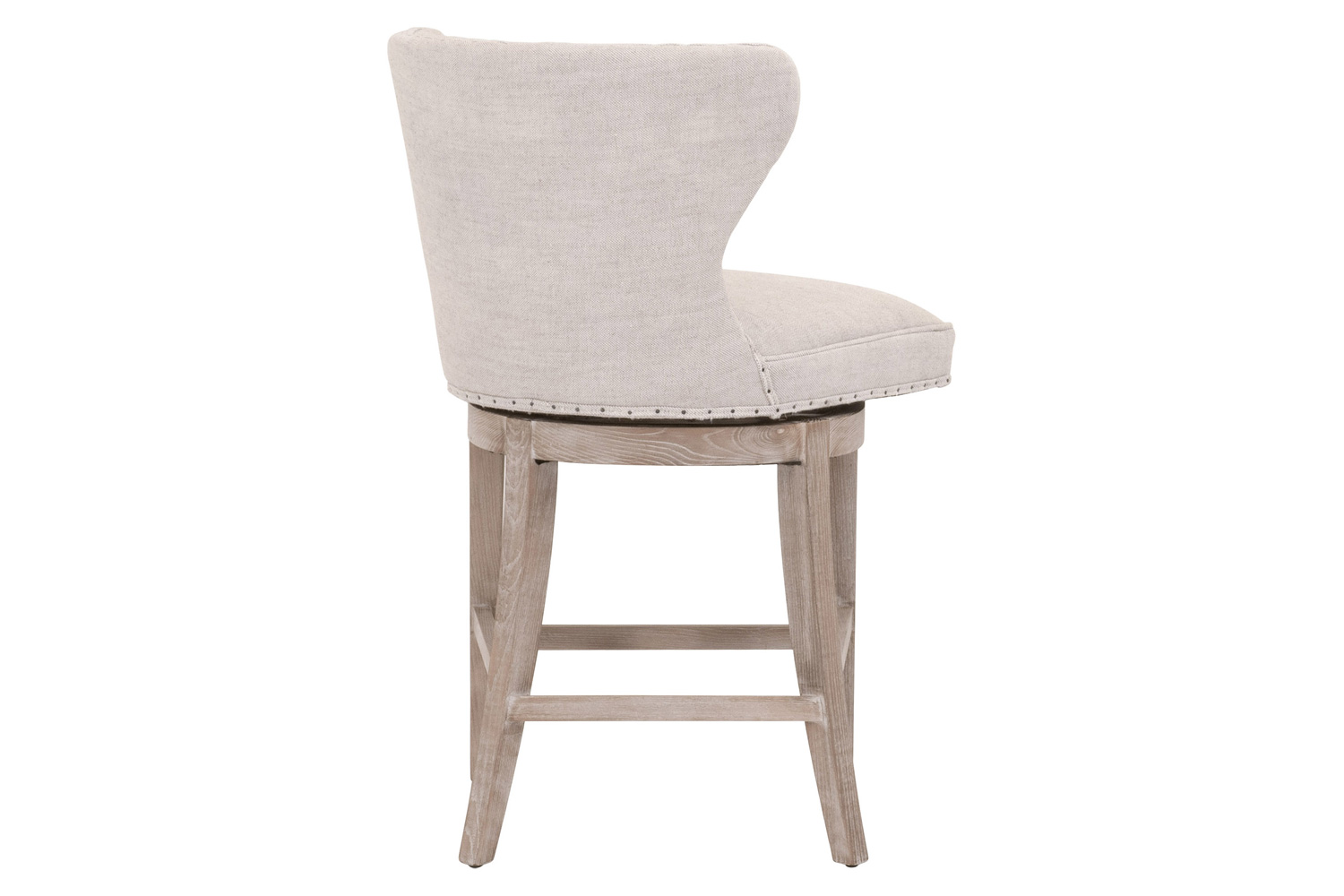 Essentials Milton Swivel Counter Stool - Bisque French Linen Natural Gray Ash