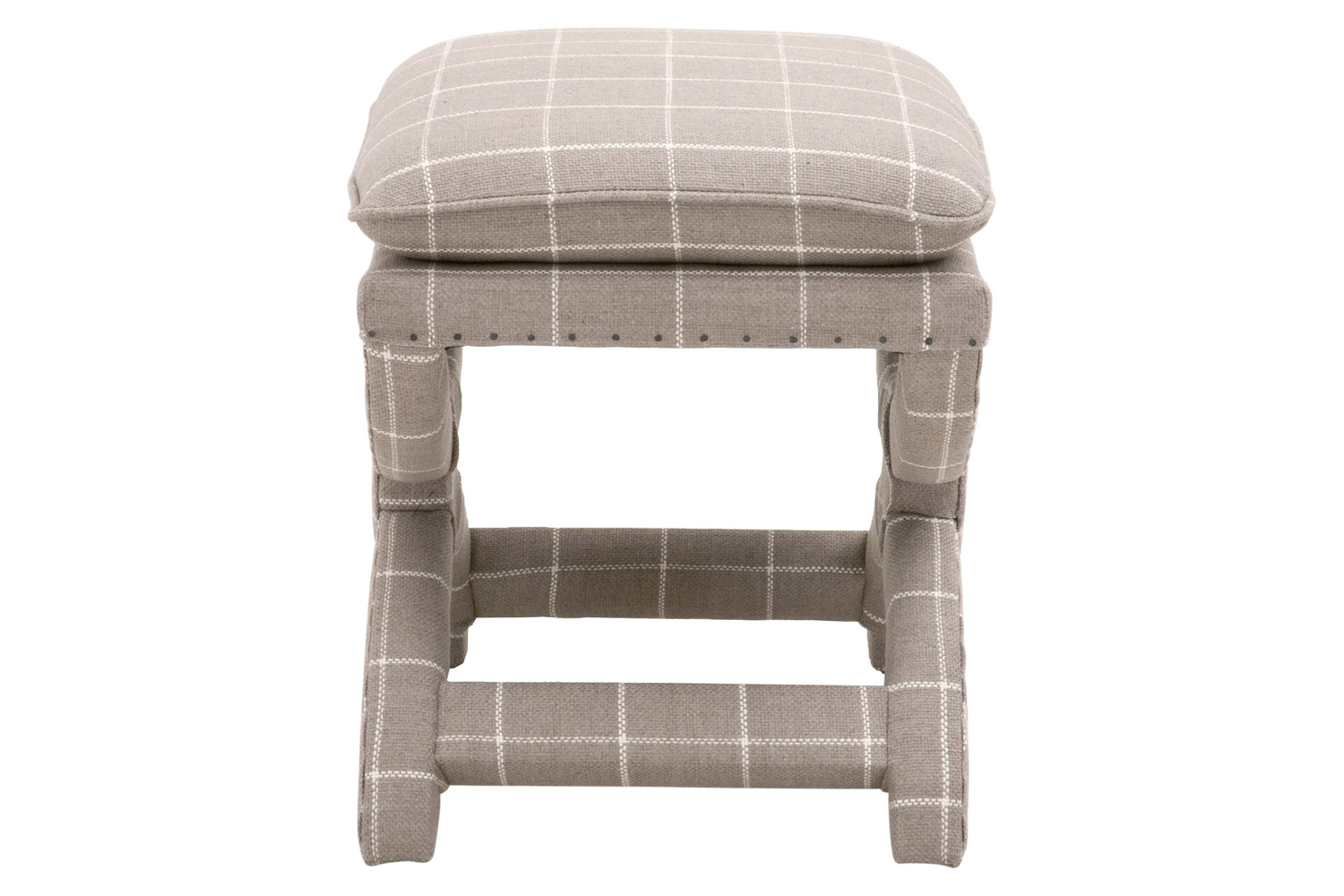 Essentials Gaston Ottoman - Windowpane Pebble