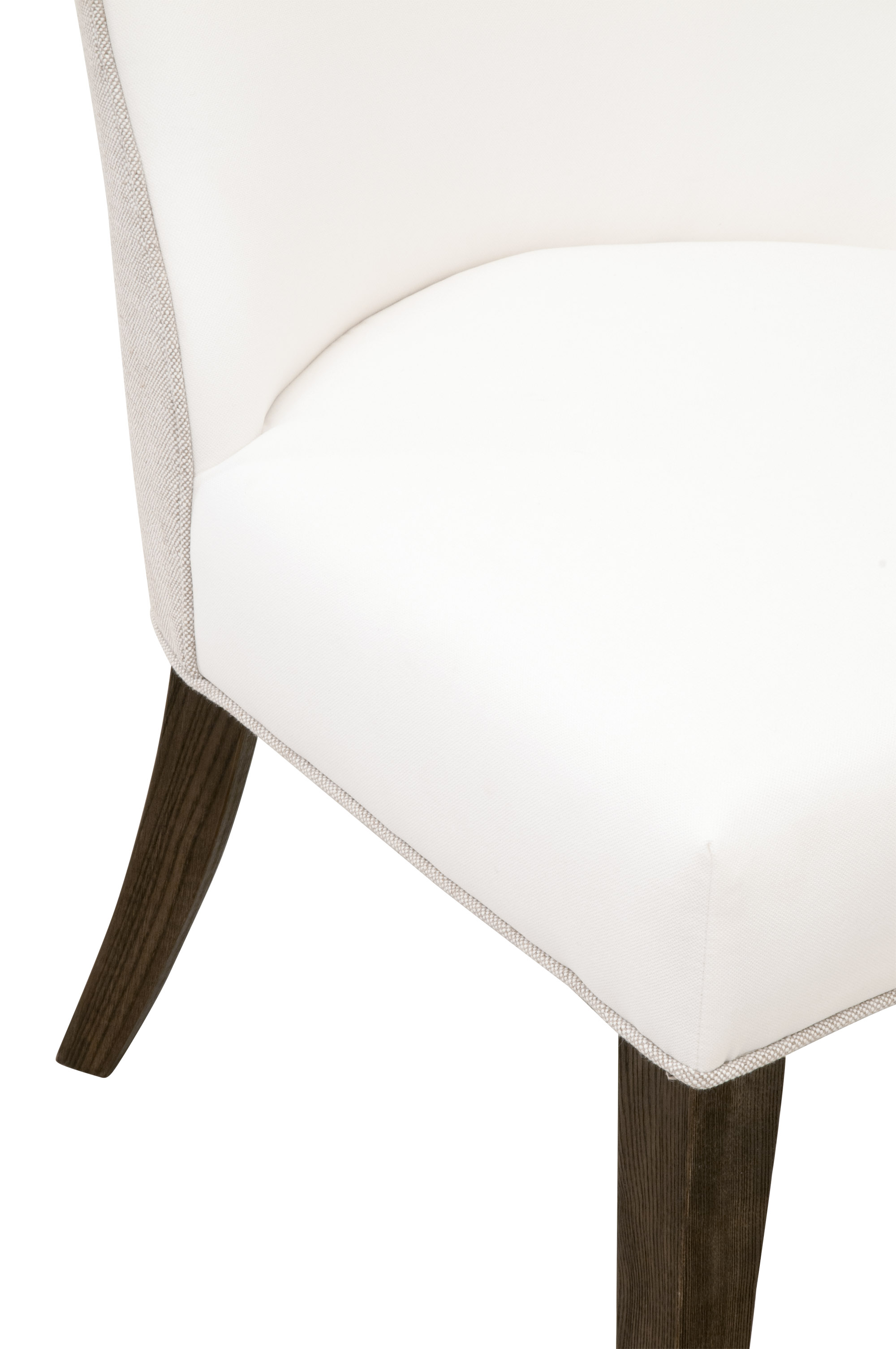 Essentials Duet Dining Chair Set of 2 - LiveSmart Peyton-Pearl, Bisque French Linen, Burnt Brown Ash