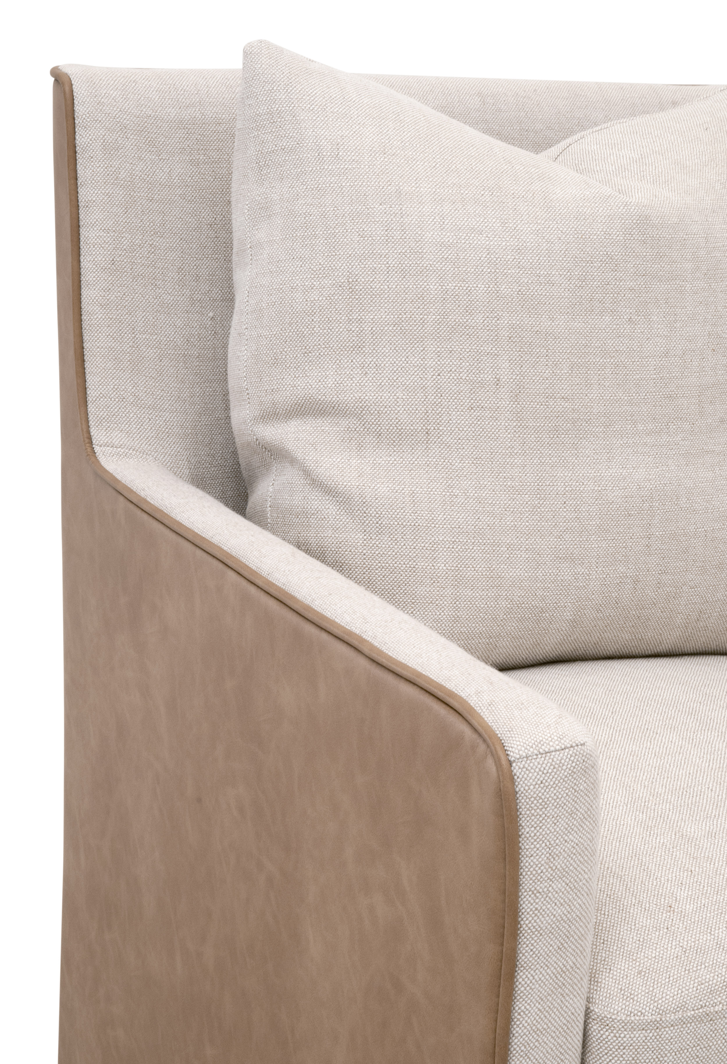 Essentials Harmony Arm Chair With Casters - Performance Bisque French Linen, Ivanhoe-Toast