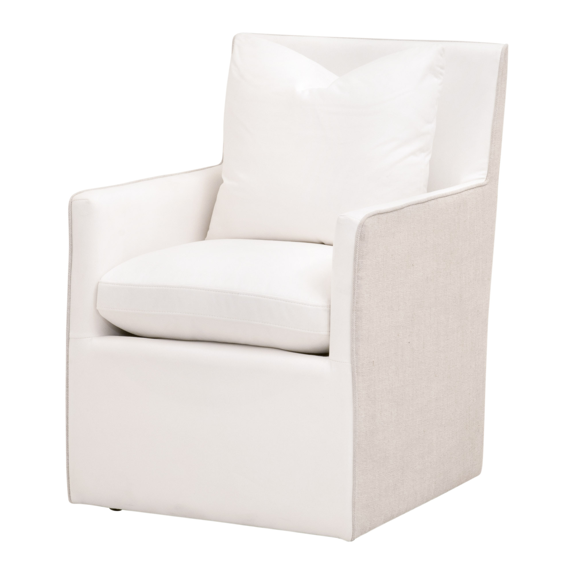 Essentials Harmony Arm Chair with Casters - LiveSmart Peyton-Pearl, Bisque French Linen