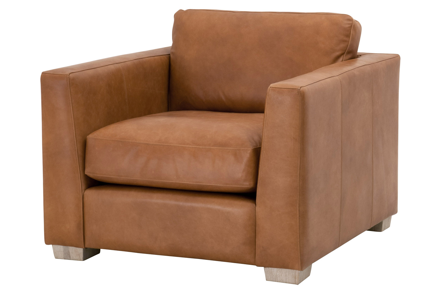 Essentials - Hayden Taper Arm Sofa Chair in Whiskey Brown