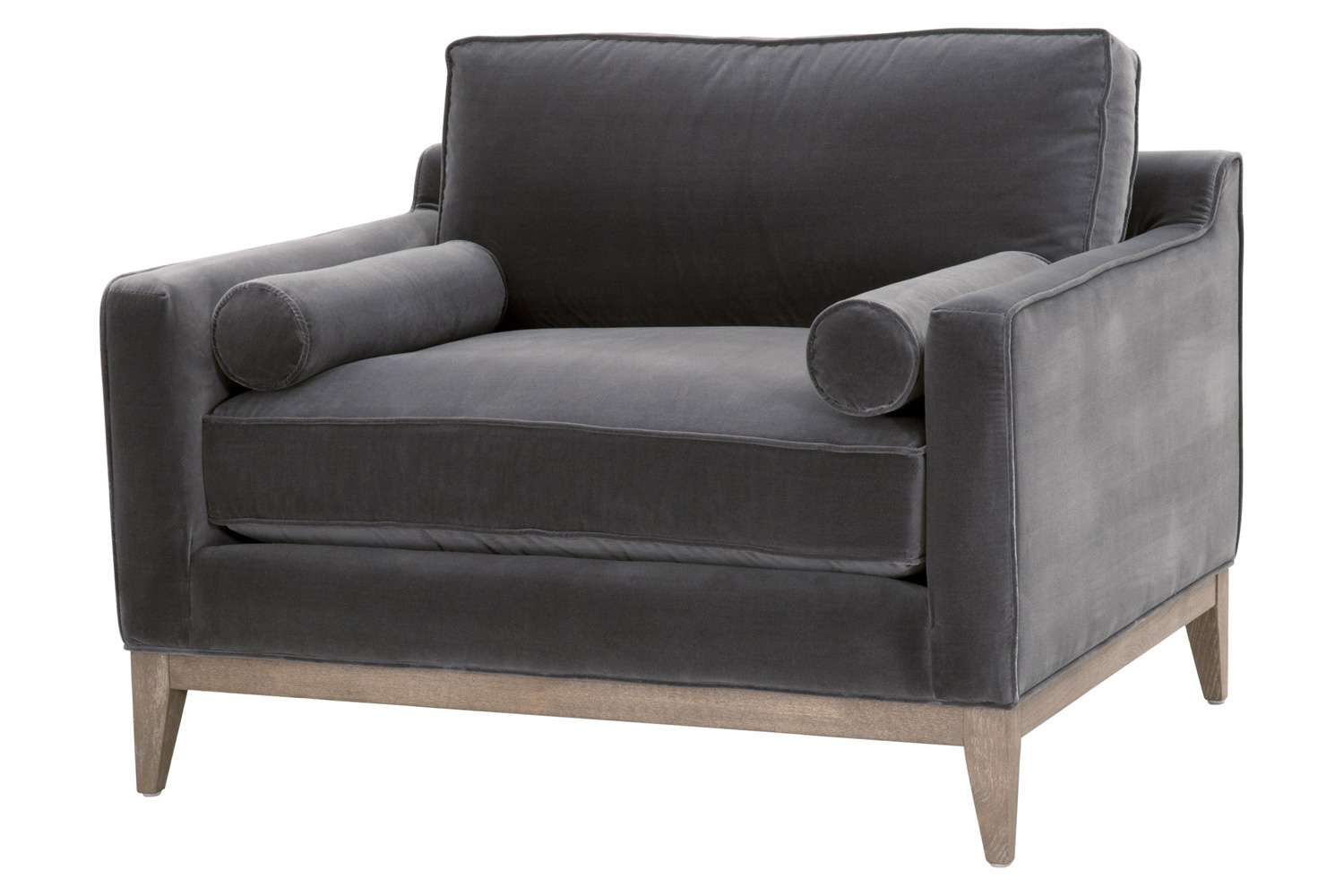 Essentials Parker Post Modern Sofa Chair - Dark Dove Velvet