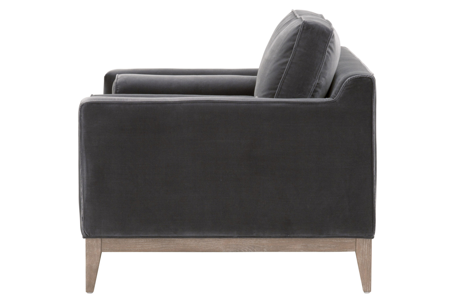Essentials Parker Post Modern Sofa Chair - Dark Dove Velvet