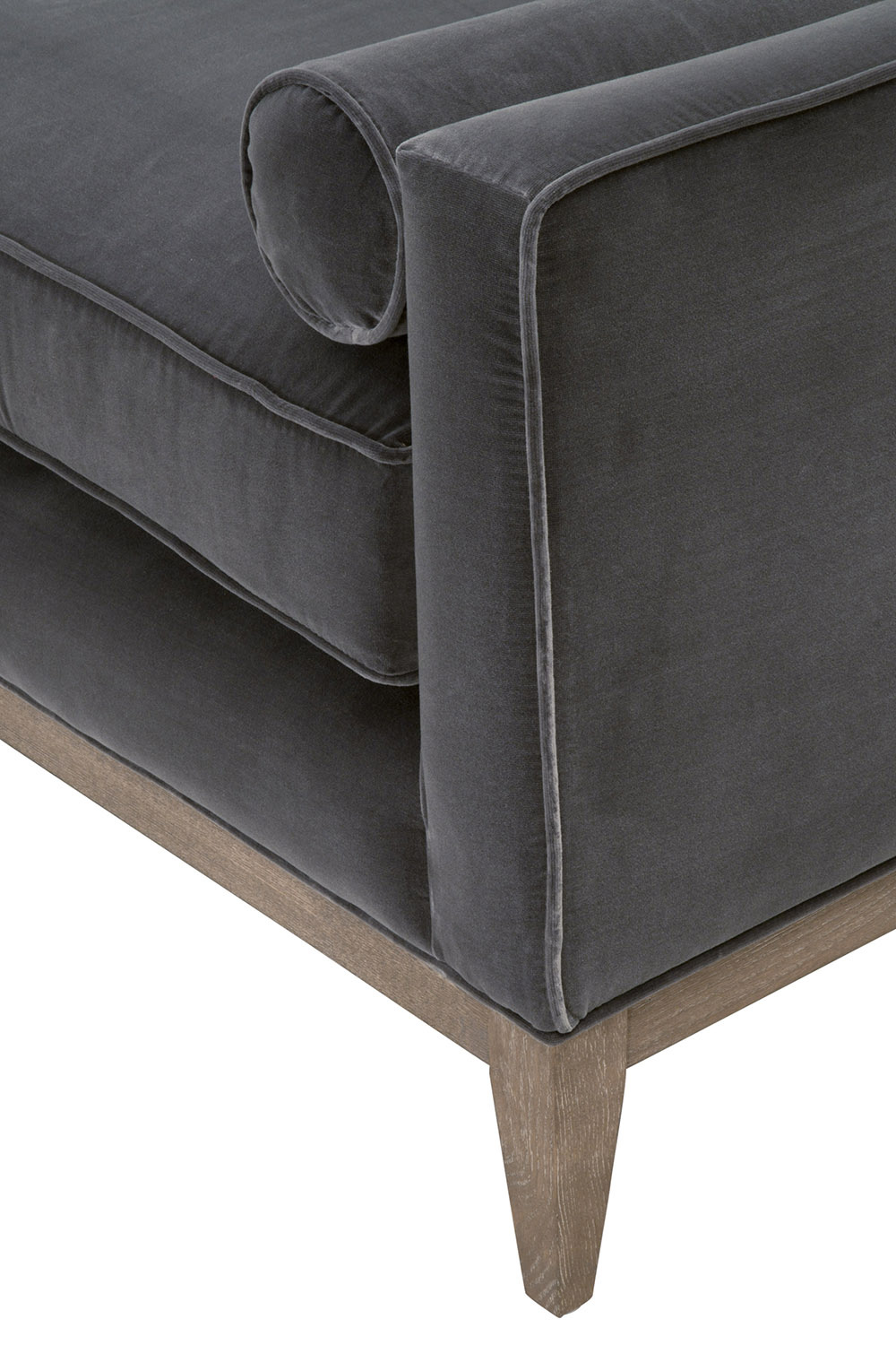 Essentials Parker Post Modern Sofa Chair - Dark Dove Velvet