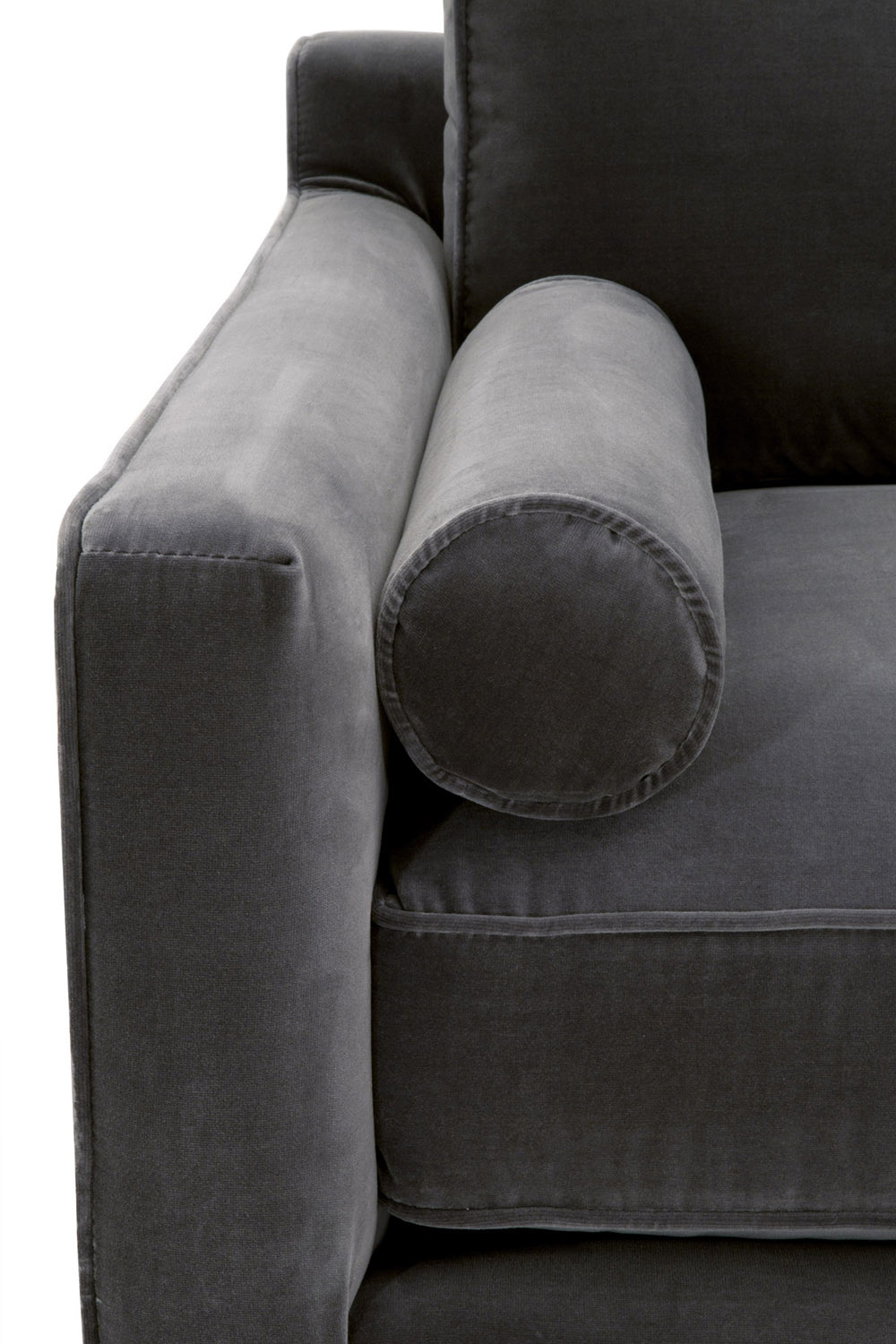 Essentials Parker Post Modern Sofa Chair - Dark Dove Velvet