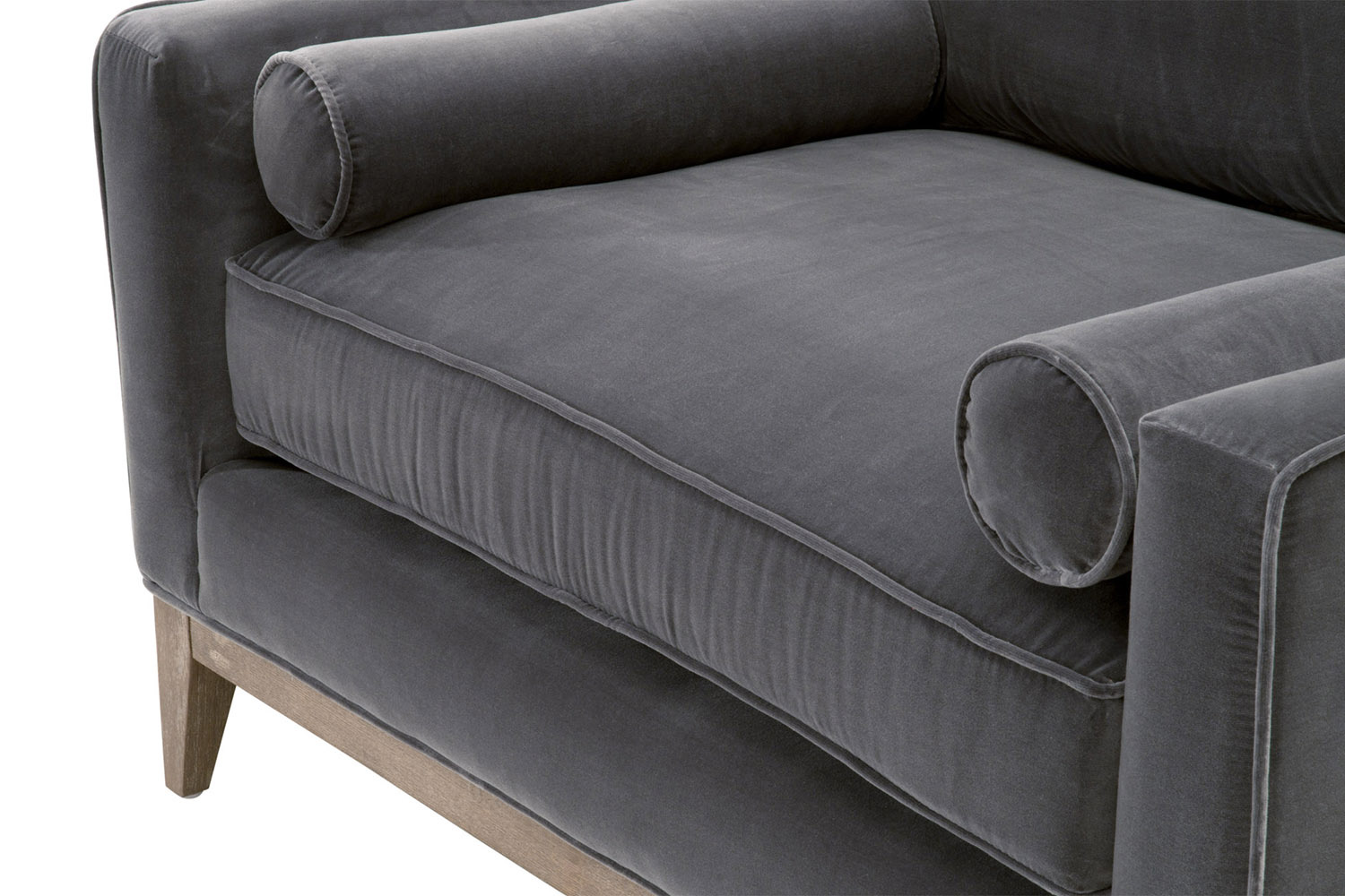 Essentials Parker Post Modern Sofa Chair - Dark Dove Velvet