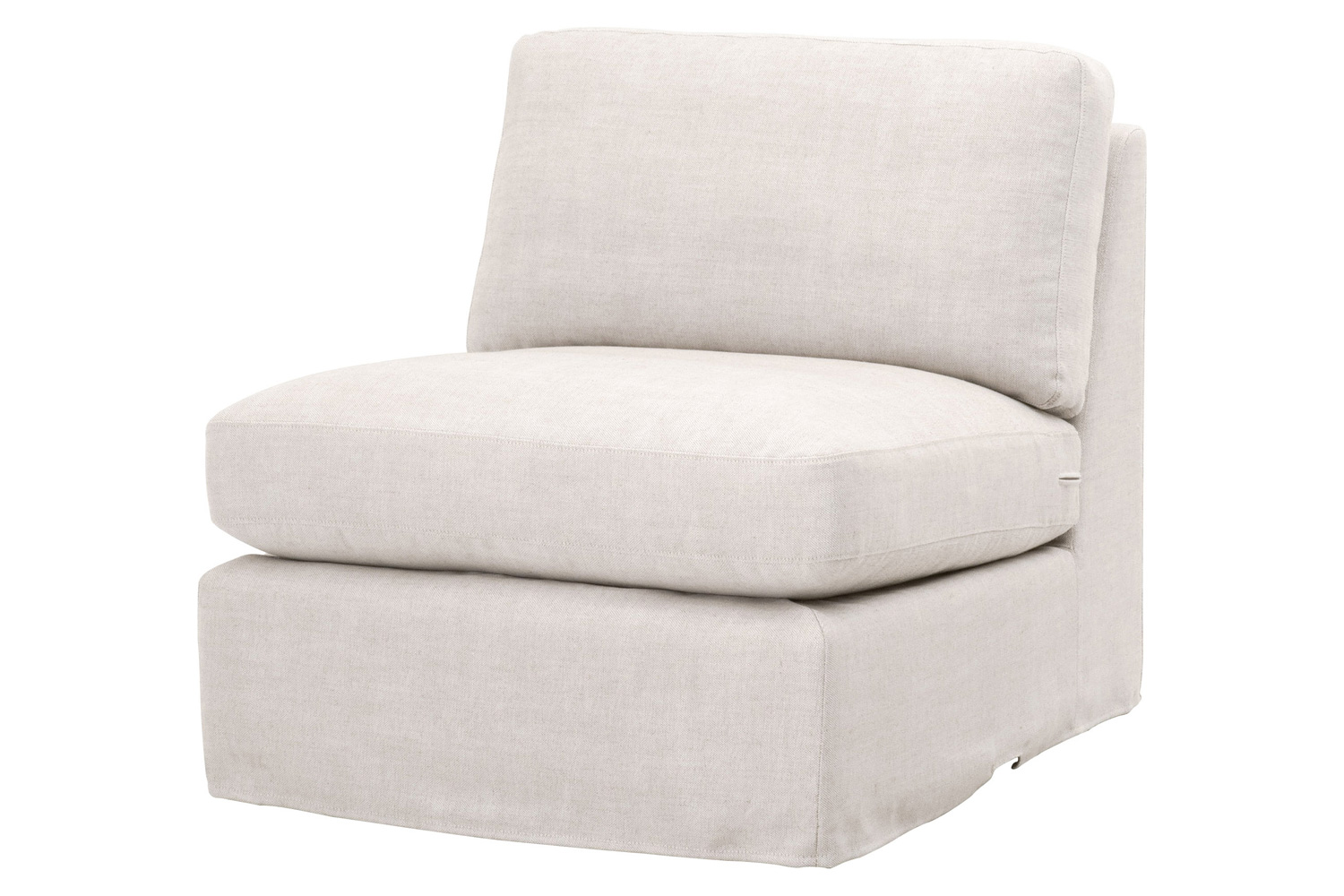 Essentials - Lena Modular Slipcover 1-Seat Armless Chair in Bisque Espresso