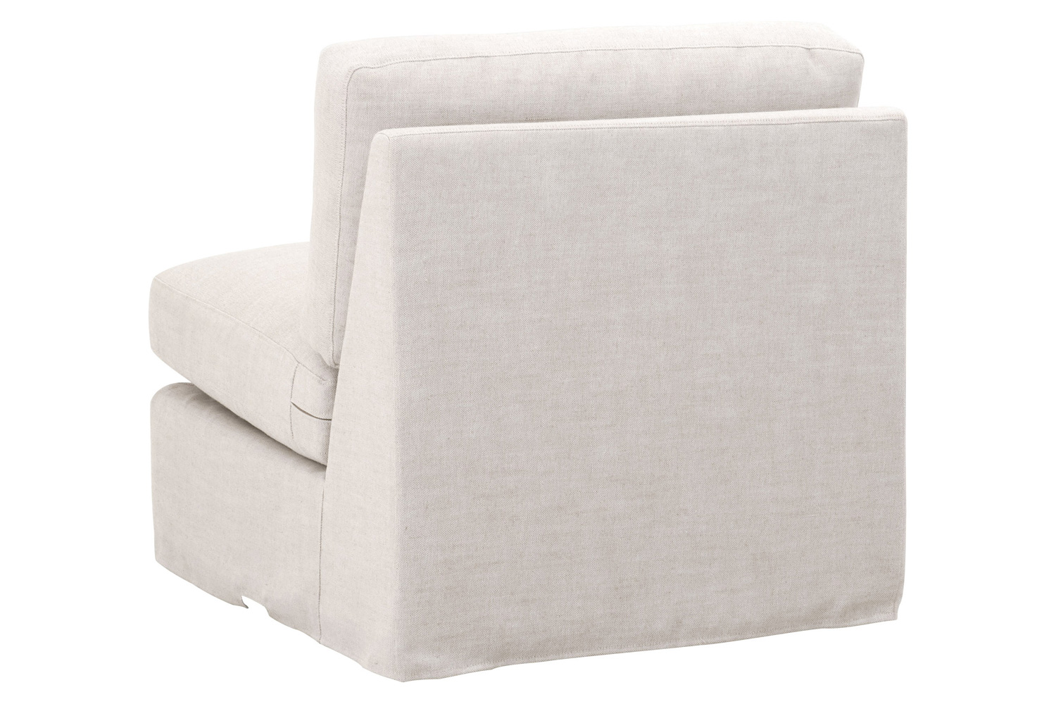 Essentials - Lena Modular Slipcover 1-Seat Armless Chair in Bisque Espresso