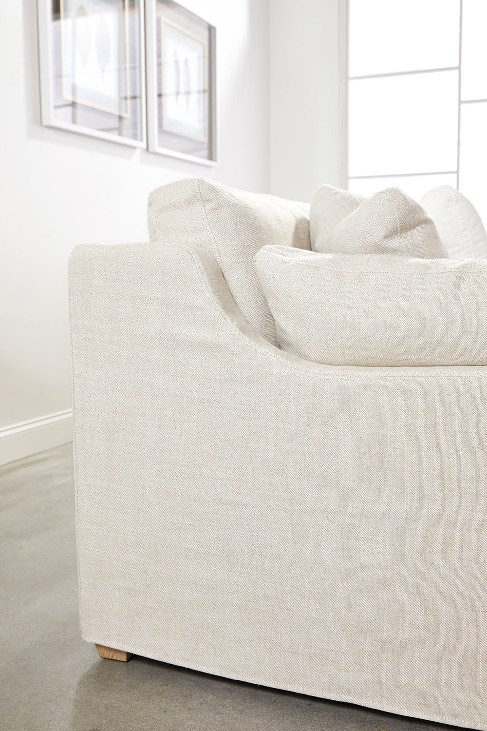 Essentials Lena Modular Slipcover 2-Seat Left Slope Arm Sofa - Espresso/Bisque