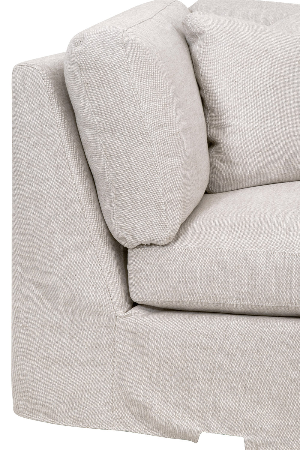 Essentials - Lena Modular Slipcover Corner Chair in Bisque Espresso