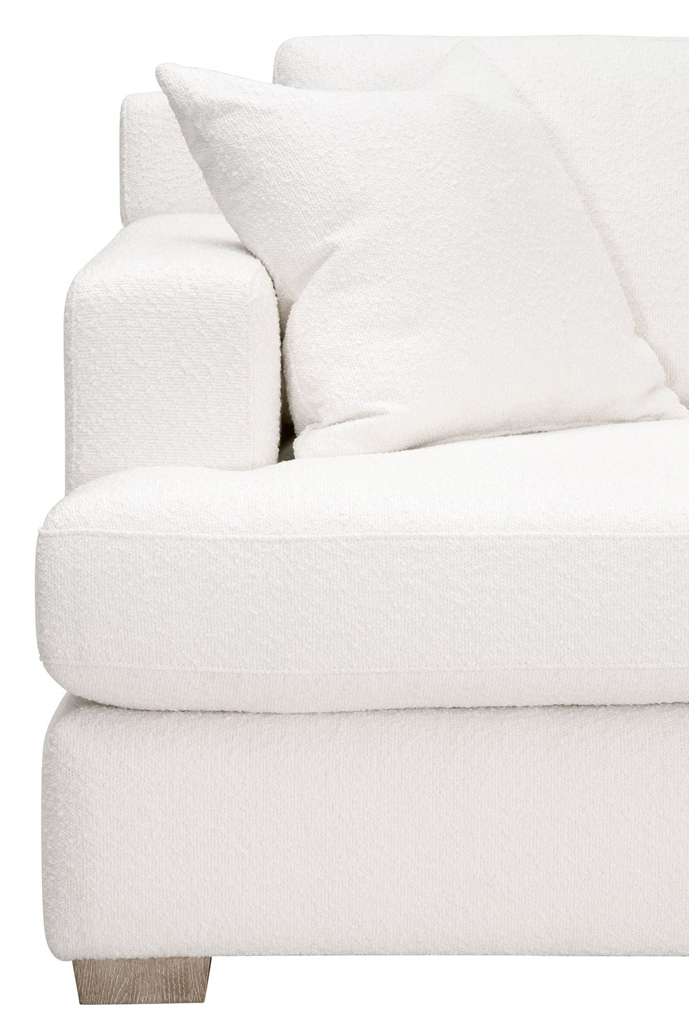 Essentials Dean 92" California Casual Sofa - Boucle Snow Natural Gray