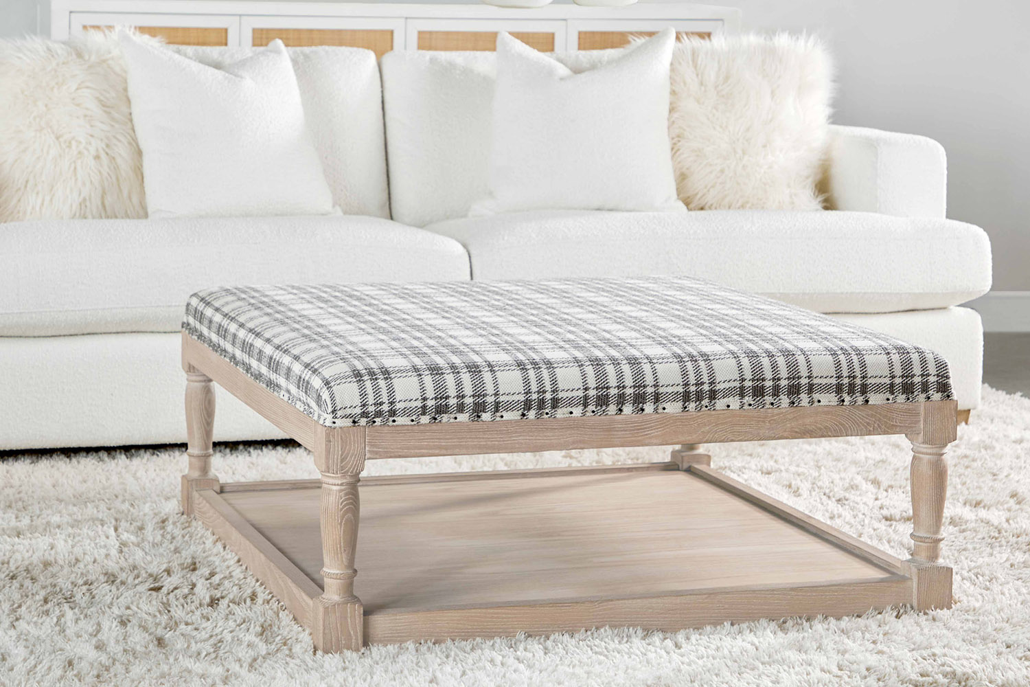 Essentials Dean 92" California Casual Sofa - Boucle Snow Natural Gray