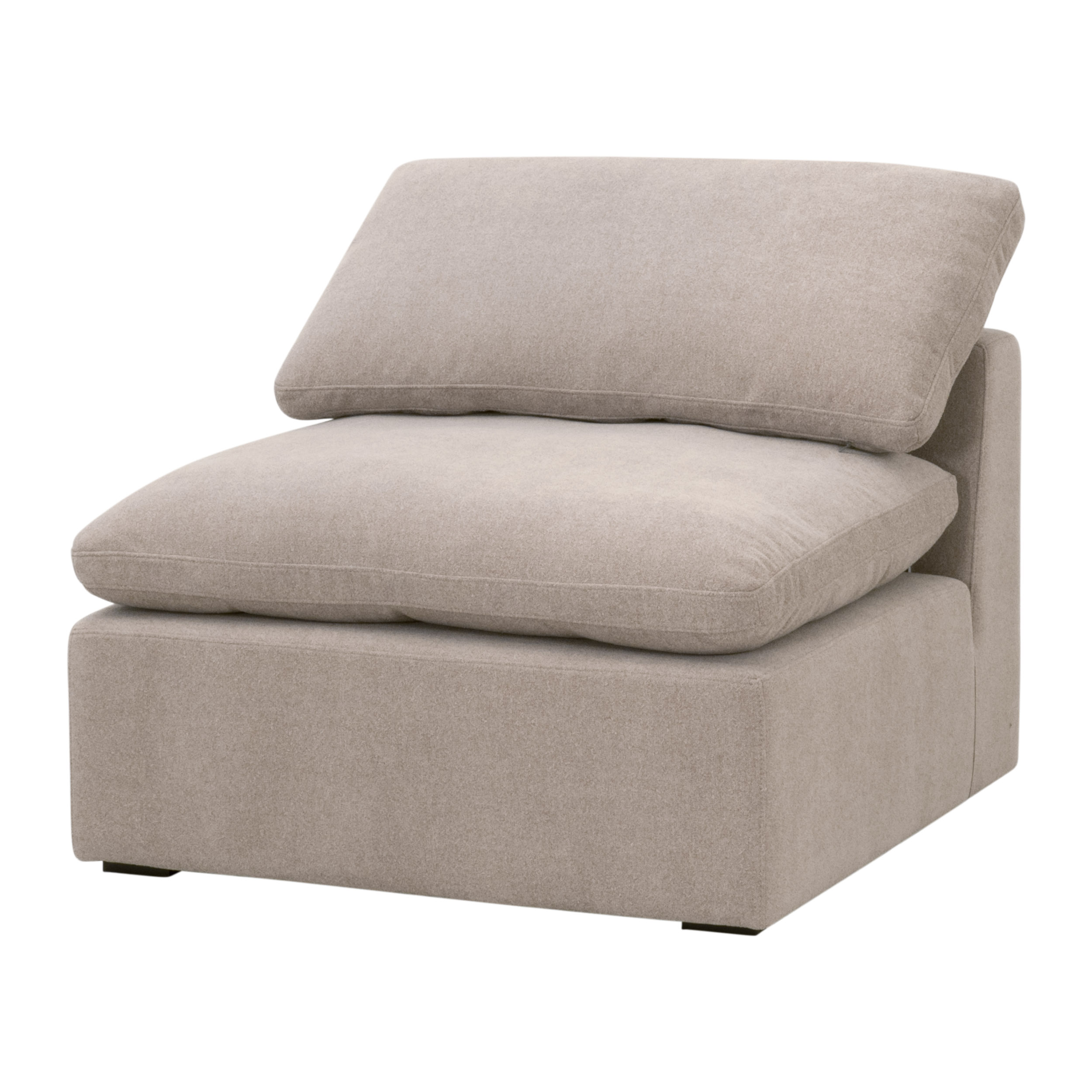 Essentials Sky Modular Armless Chair - Performance Latte Micro Boucle, Espresso
