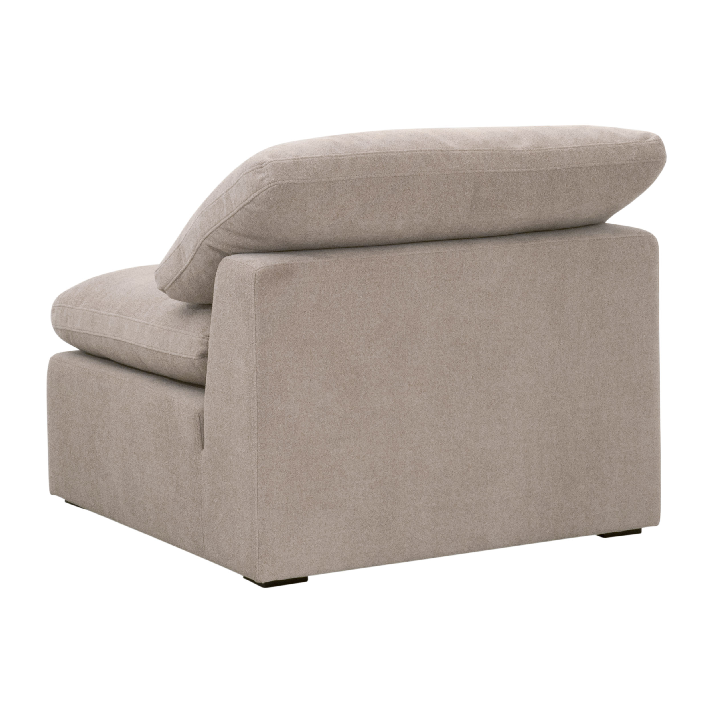 Essentials Sky Modular Armless Chair - Performance Latte Micro Boucle, Espresso
