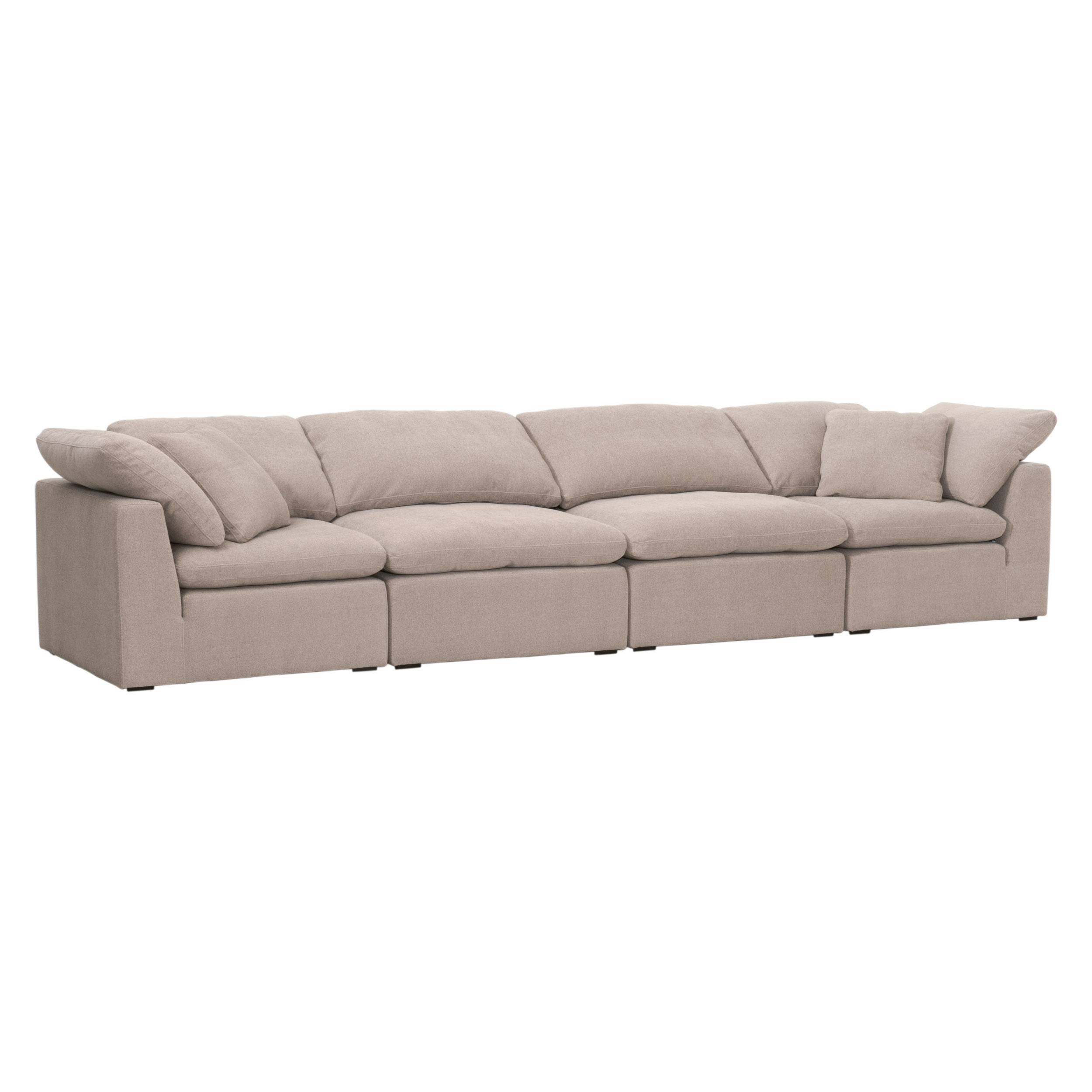 Essentials Sky Modular Armless Chair - Performance Latte Micro Boucle, Espresso