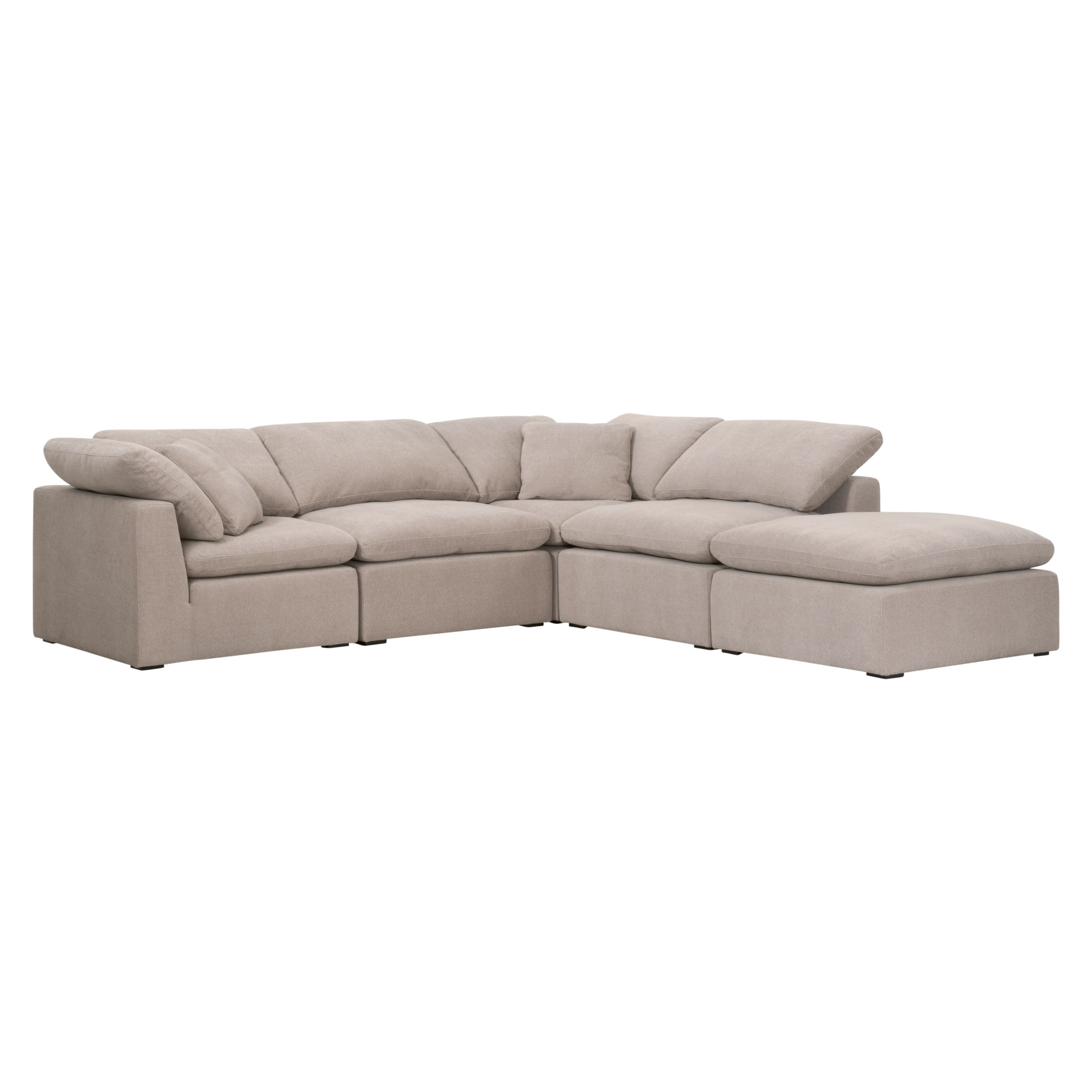 Essentials Sky Modular Armless Chair - Performance Latte Micro Boucle, Espresso
