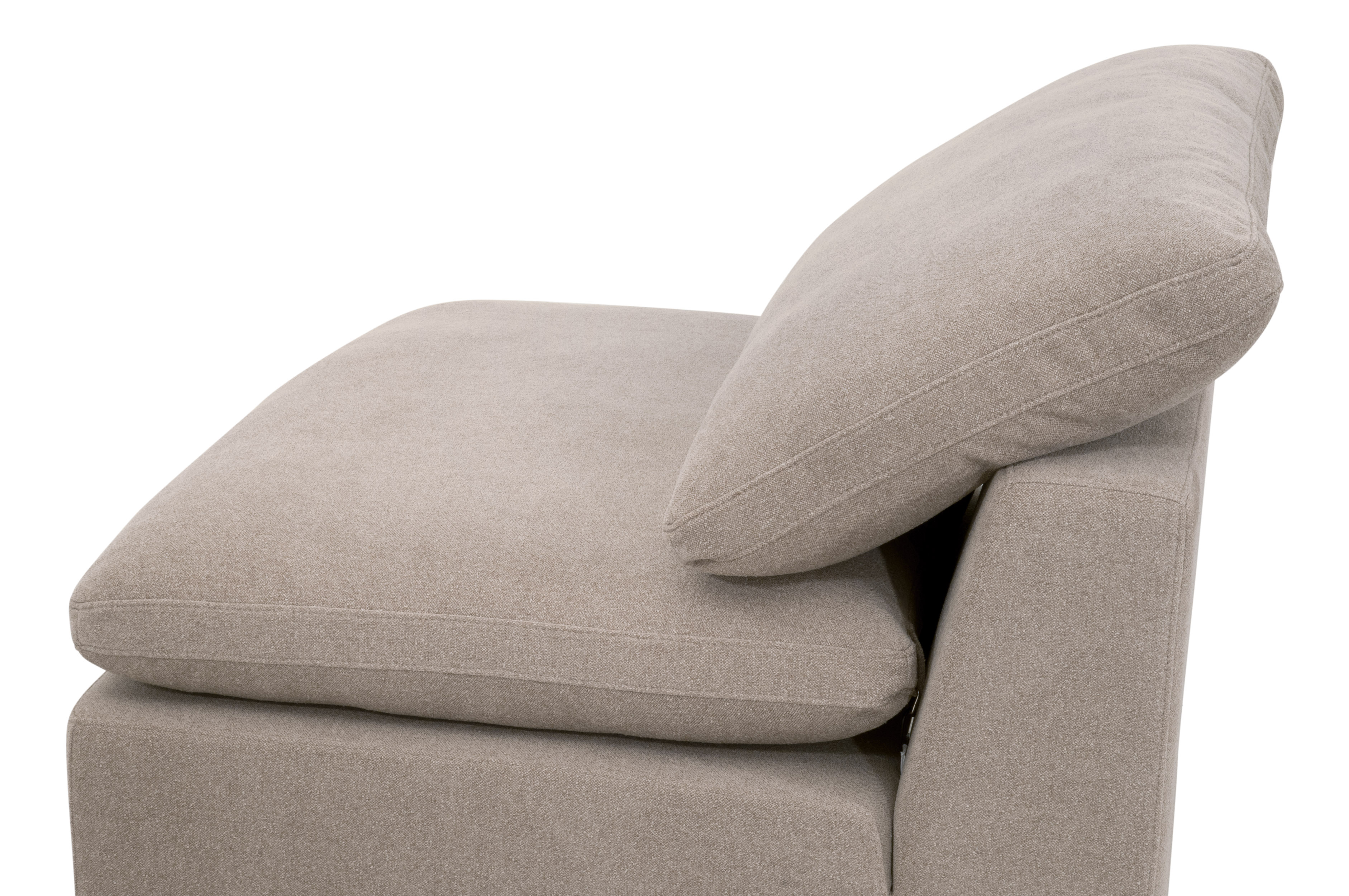 Essentials Sky Modular Armless Chair - Performance Latte Micro Boucle, Espresso
