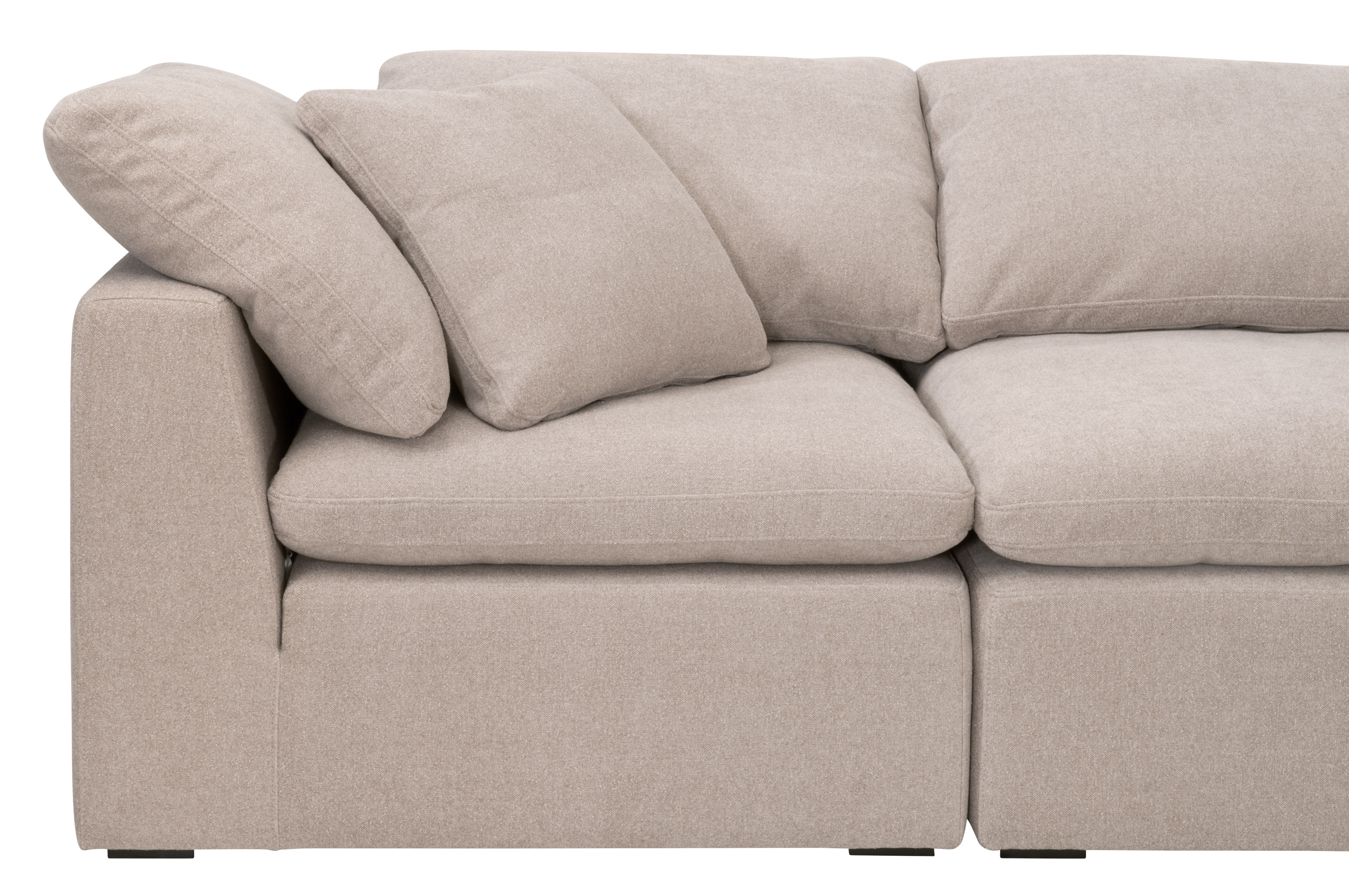 Essentials Sky Modular Armless Chair - Performance Latte Micro Boucle, Espresso