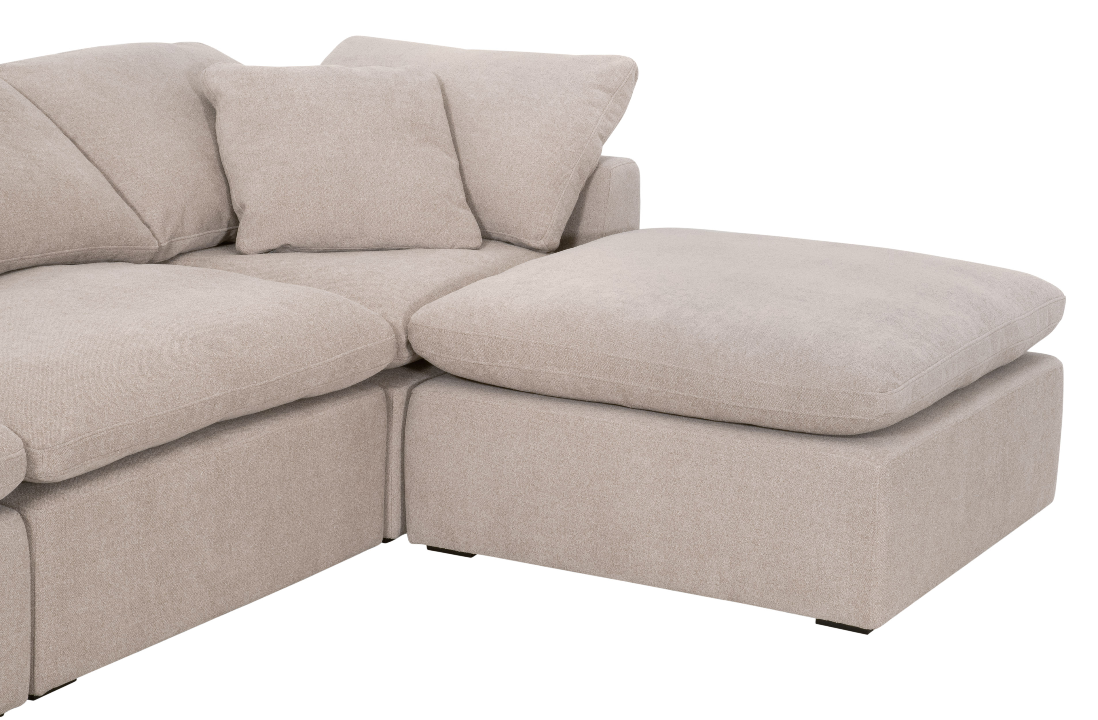 Essentials Sky Modular Armless Chair - Performance Latte Micro Boucle, Espresso