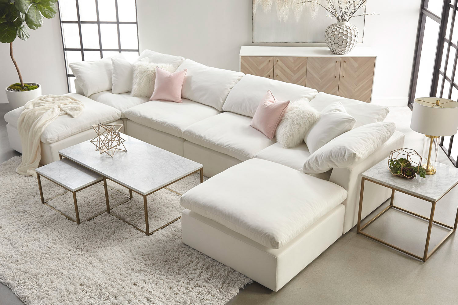 Essentials Sky Modular Armless Chair - Peyton Pearl