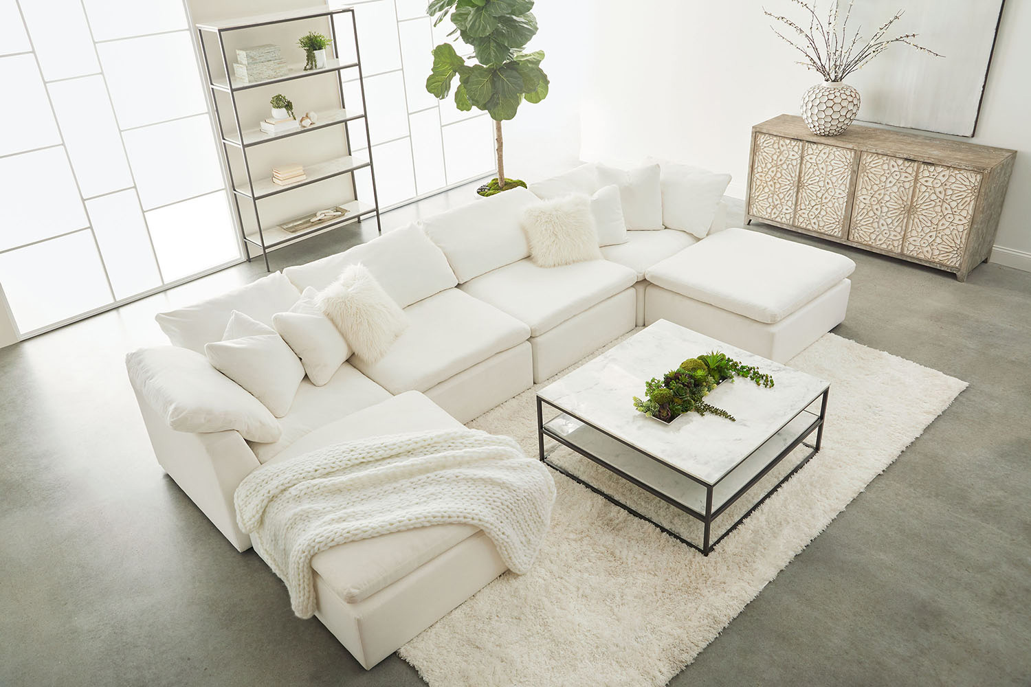 Essentials Sky Modular Armless Chair - Peyton Pearl