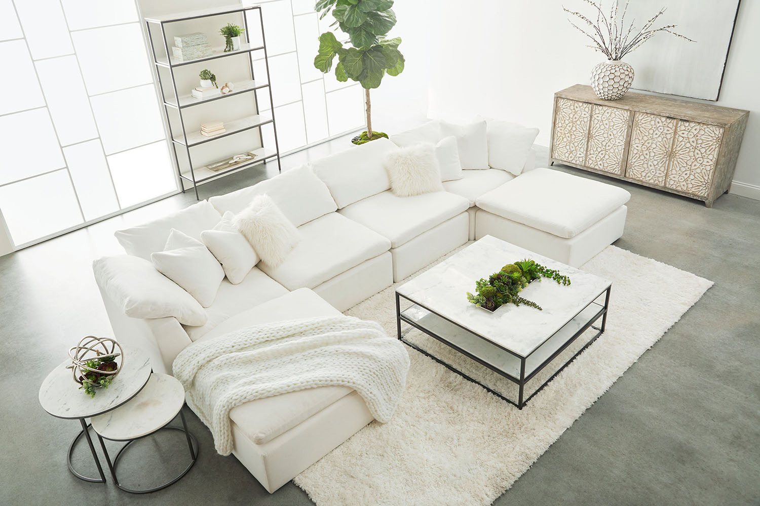 Essentials Sky Modular Armless Chair - Peyton Pearl