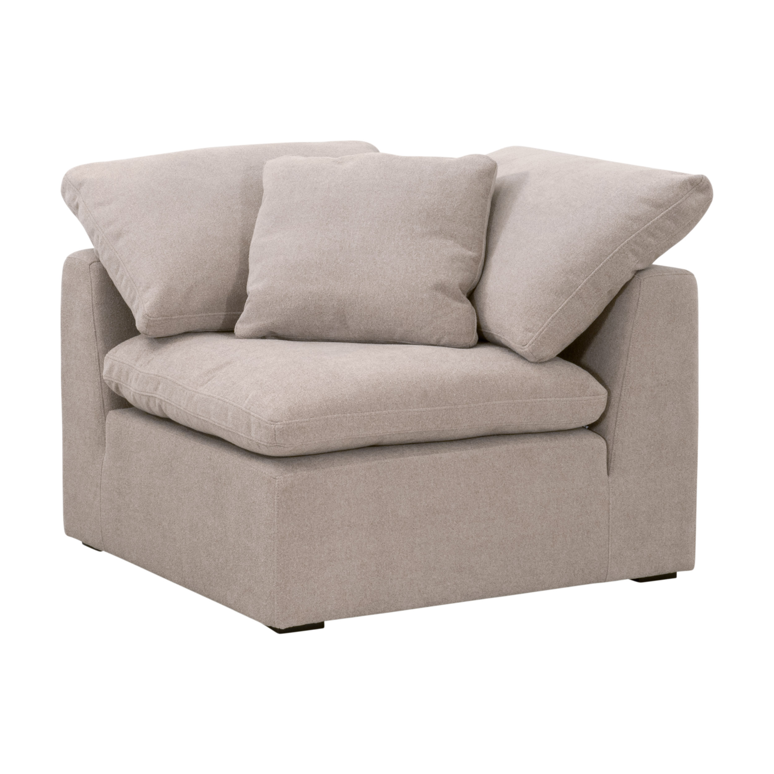 Essentials Sky Modular Corner Chair - Performance Latte Micro Boucle, Espresso