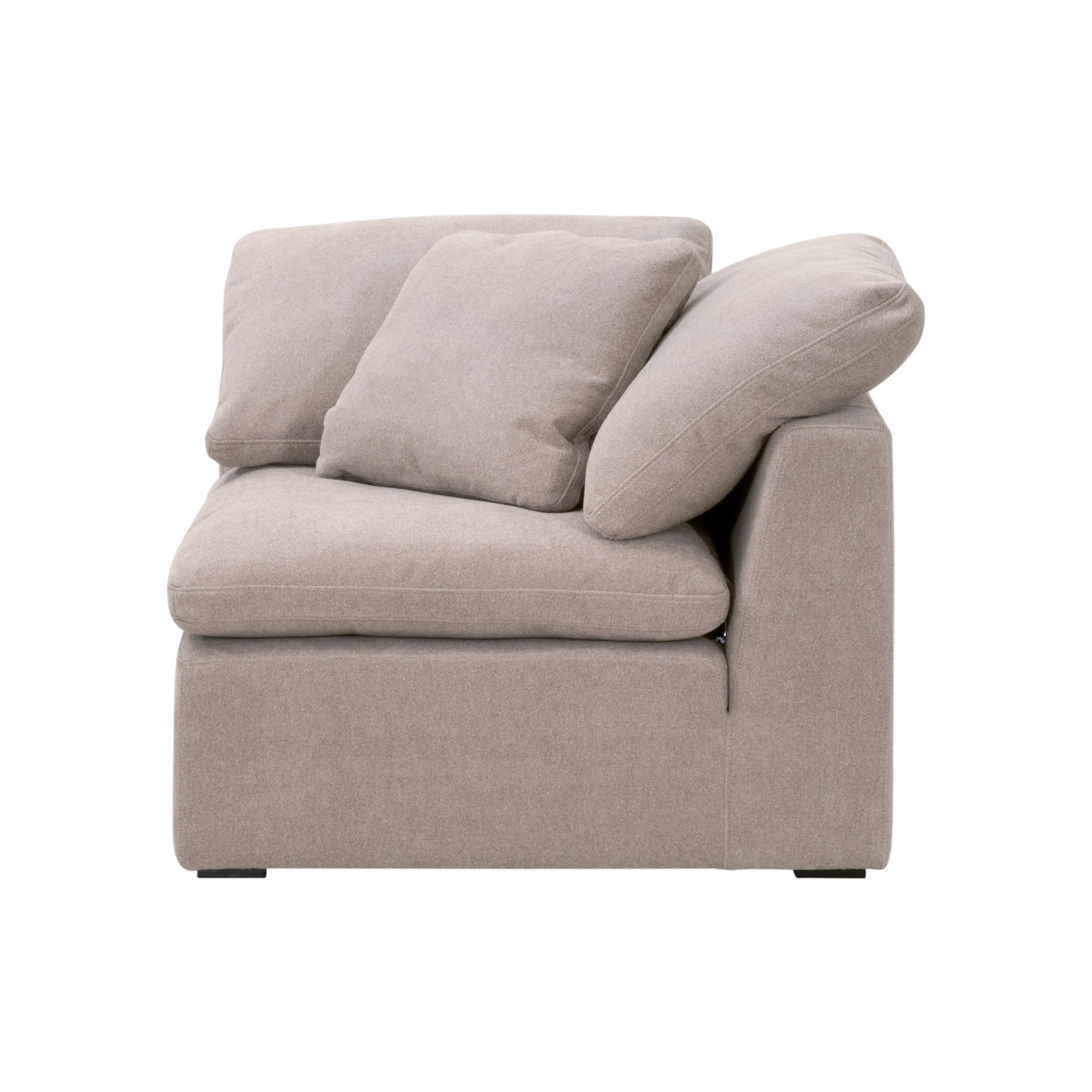 Essentials Sky Modular Corner Chair - Performance Latte Micro Boucle, Espresso