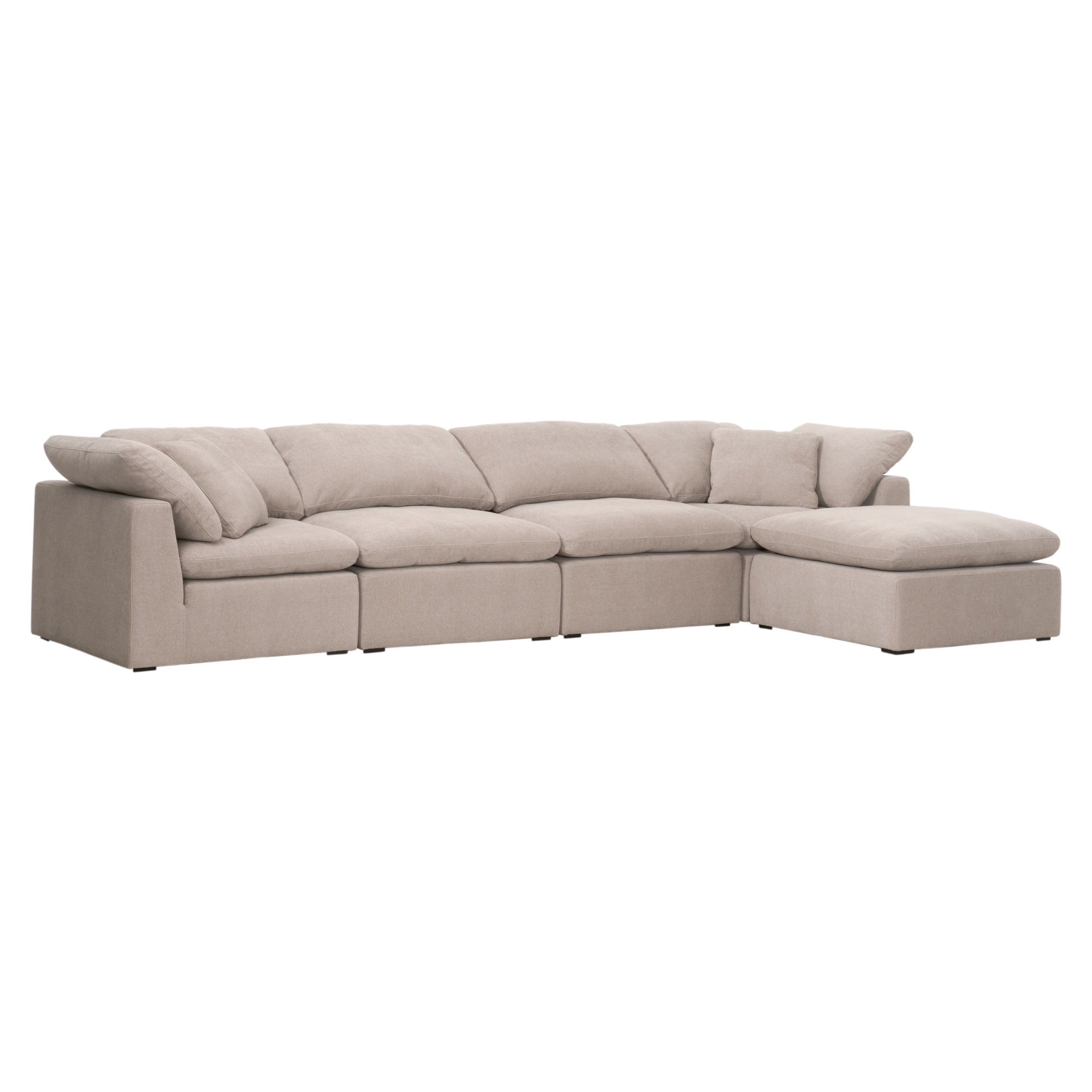 Essentials Sky Modular Corner Chair - Performance Latte Micro Boucle, Espresso