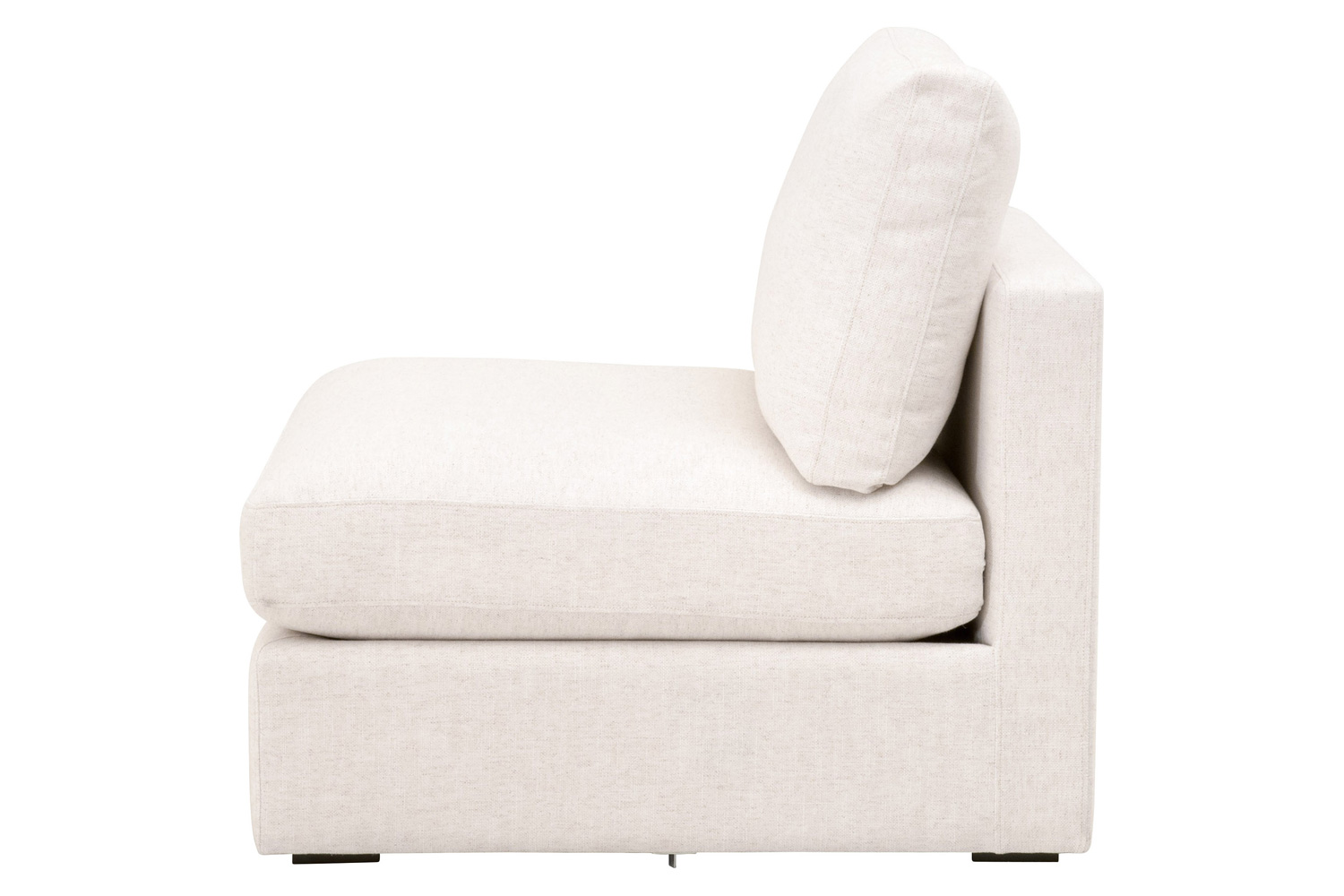 Essentials - Daley Modular Armless Chair in Espresso/Performance Textured Cream Linen