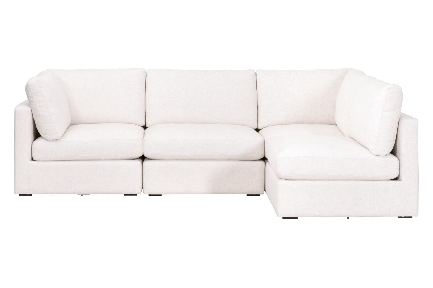 Essentials - Daley Modular Armless Chair in Espresso/Performance Textured Cream Linen