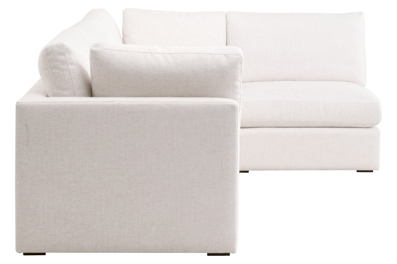 Essentials - Daley Modular Armless Chair in Espresso/Performance Textured Cream Linen