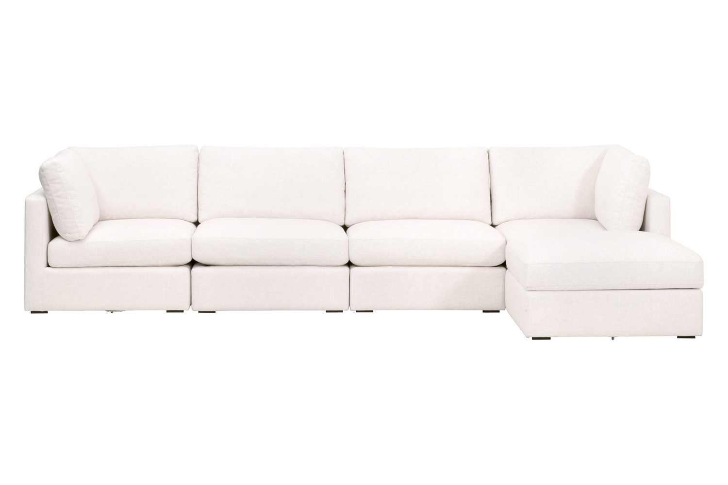 Essentials - Daley Modular Armless Chair in Espresso/Performance Textured Cream Linen