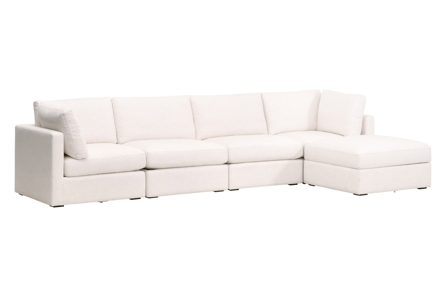 Essentials - Daley Modular Armless Chair in Espresso/Performance Textured Cream Linen