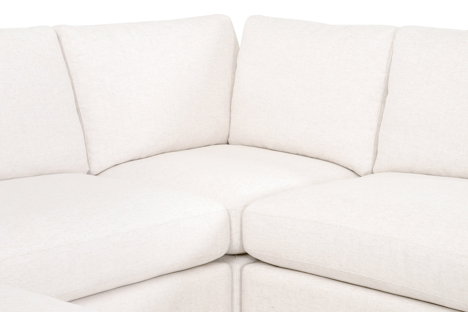 Essentials - Daley Modular Corner Chair in Textured Cream Linen