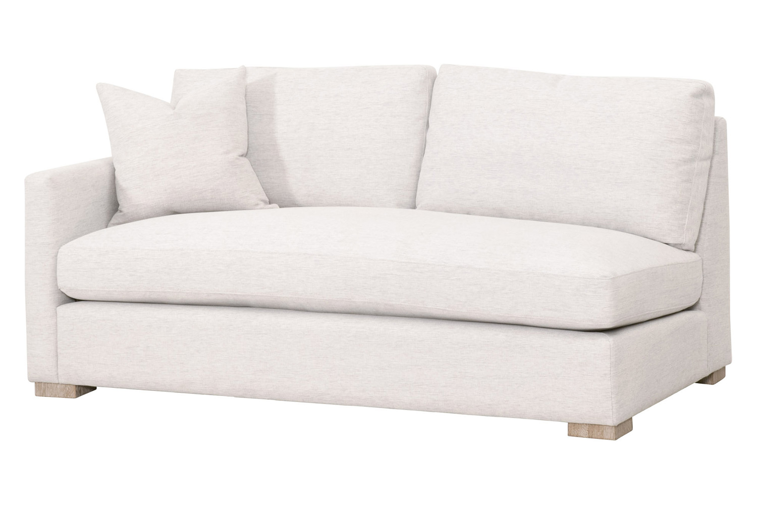 Essentials Clara Modular 2-Seat Left Slim Arm Sofa - Natural Gray Oak/Performance Stone Basketweave